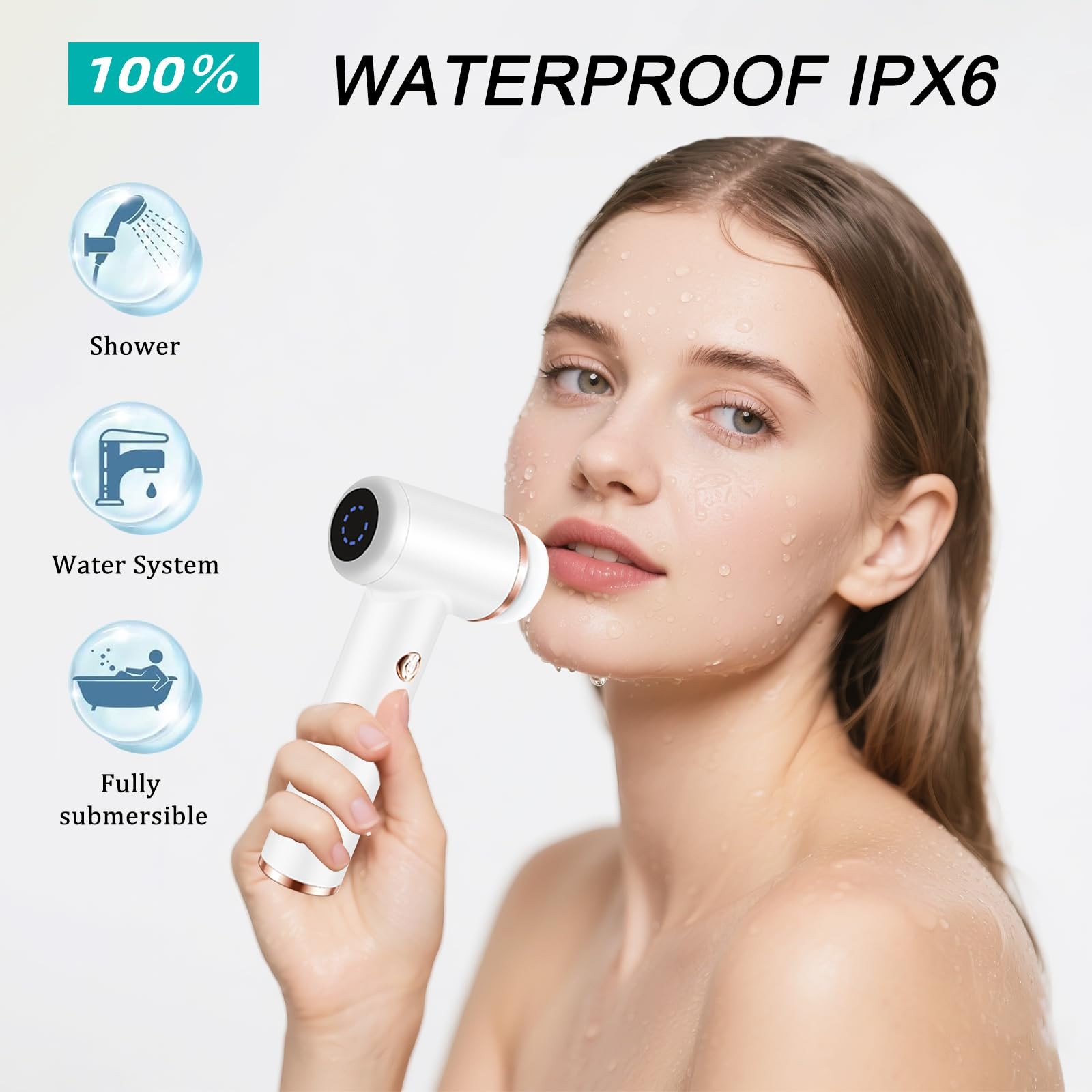 Cleansing Brush with 4 Brush Heads & 5 Speeds – IPX6 Waterproof, Type-C Fast …