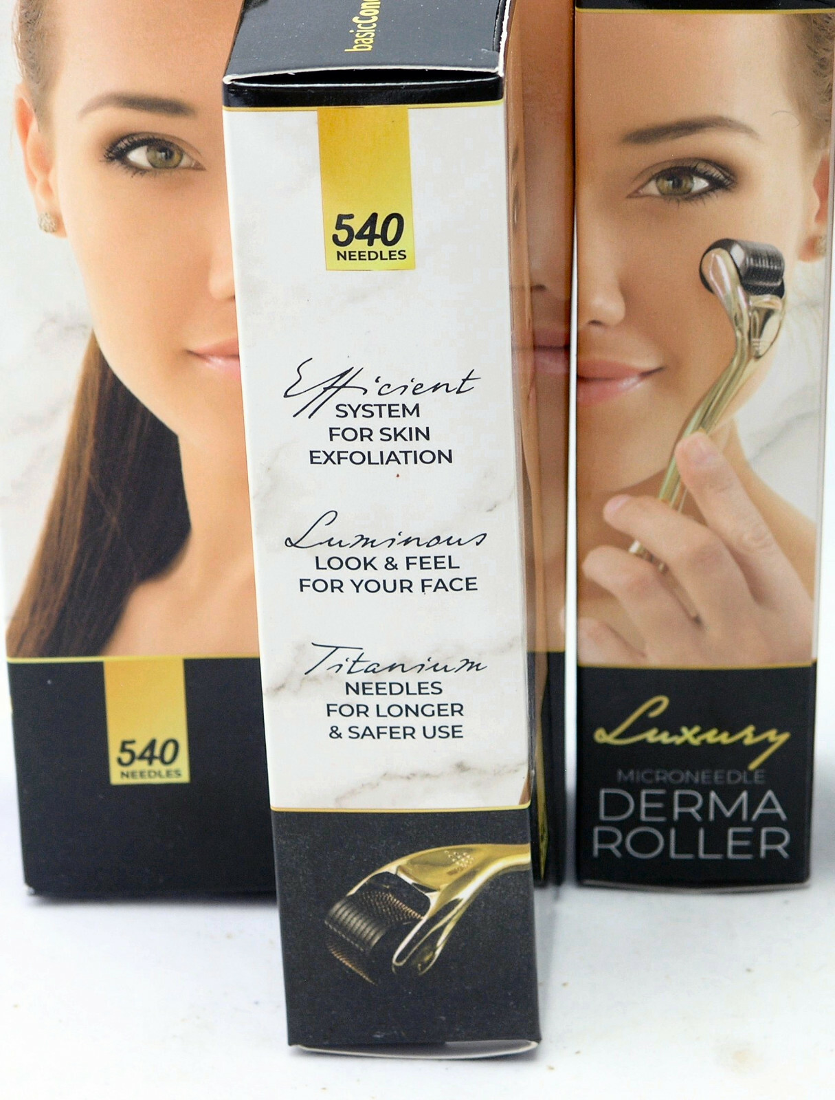 Basic Concepts Luxury Microneedle Dermaroller, 540 Titanium Needles