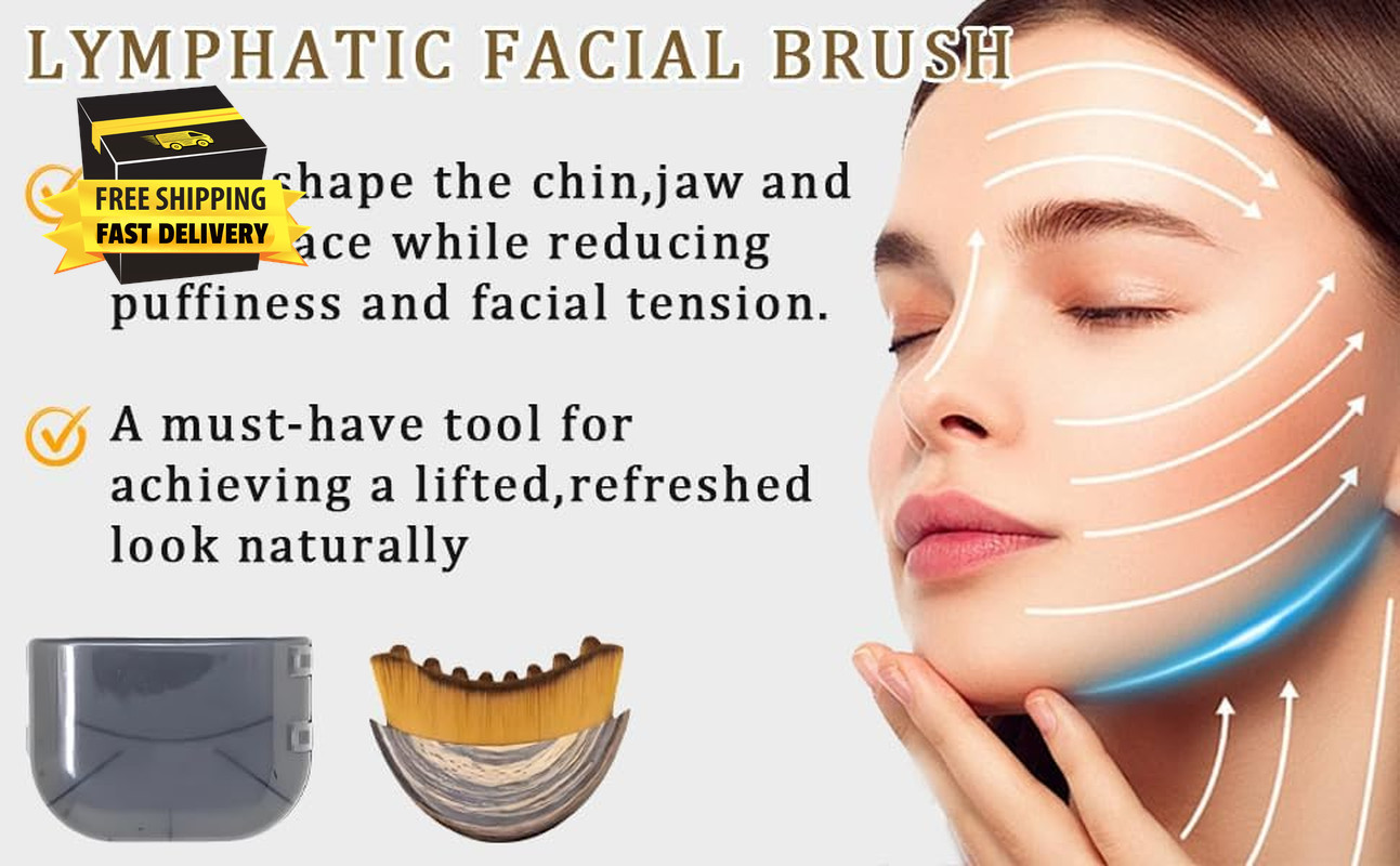 New Lymphatic Contour Face Brush, Lymphatic Drainage Massager for Face,Ergonomic