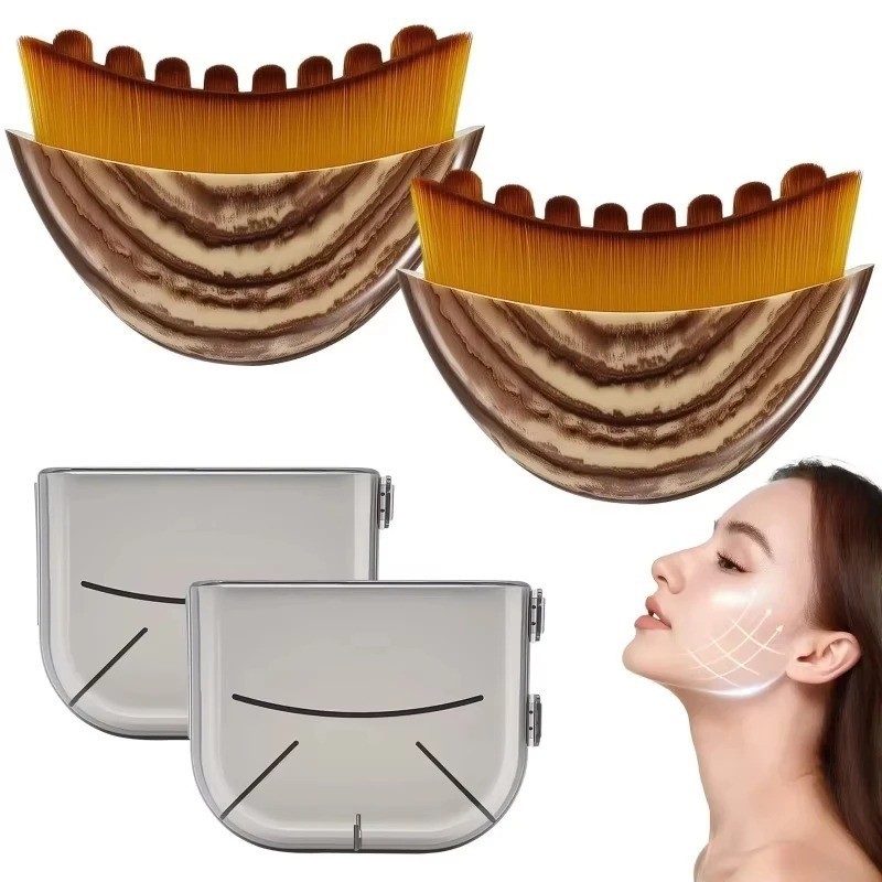 2PC Lymphatic Contour Face Brush Lymphatic Drainage Massager for Face by Glowiex