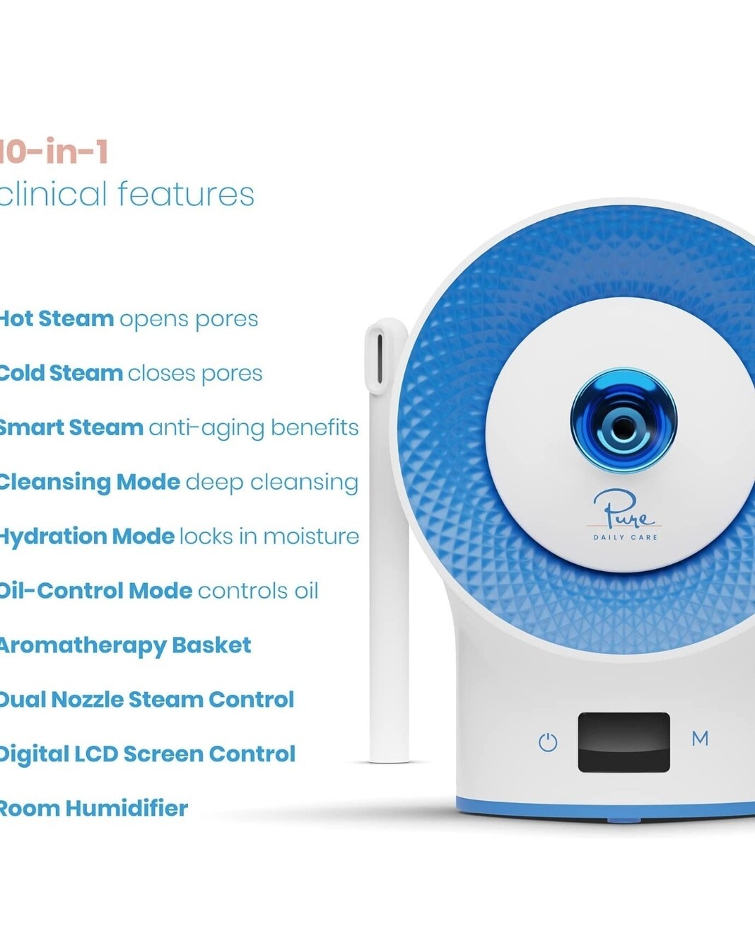 NanoSteamer Clinical – 10-in-1 Smart Steam Dermatologist Grade Facial Steamer