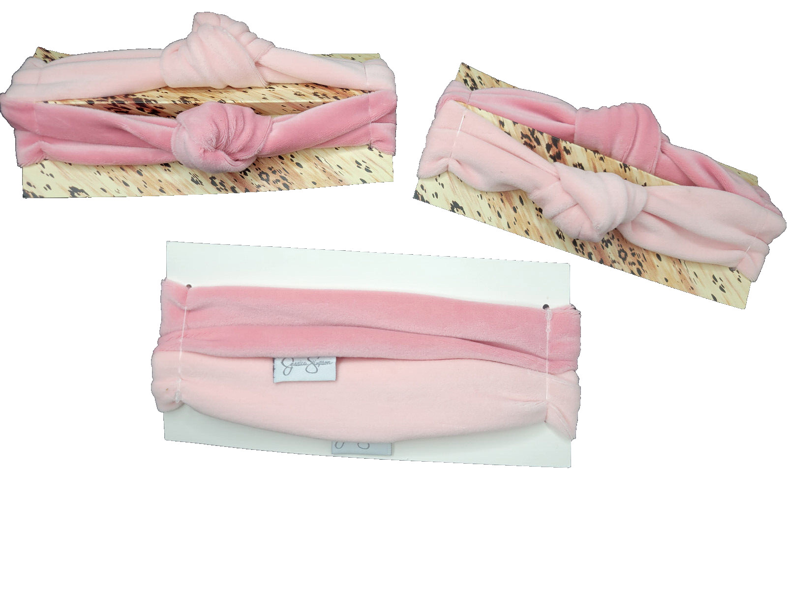 Lot of 6 Jessica Simpson Soft Plush Spa Knotted Twist Headband in Pink