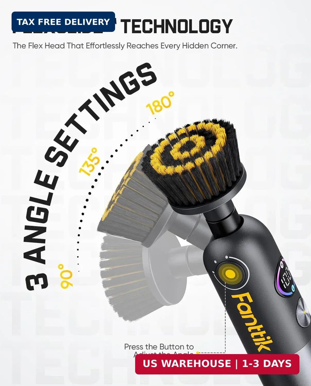 Fanttik Flip G10 Nano HomeCare Cordless Electric Spin Scrubber, 360° High-Torque
