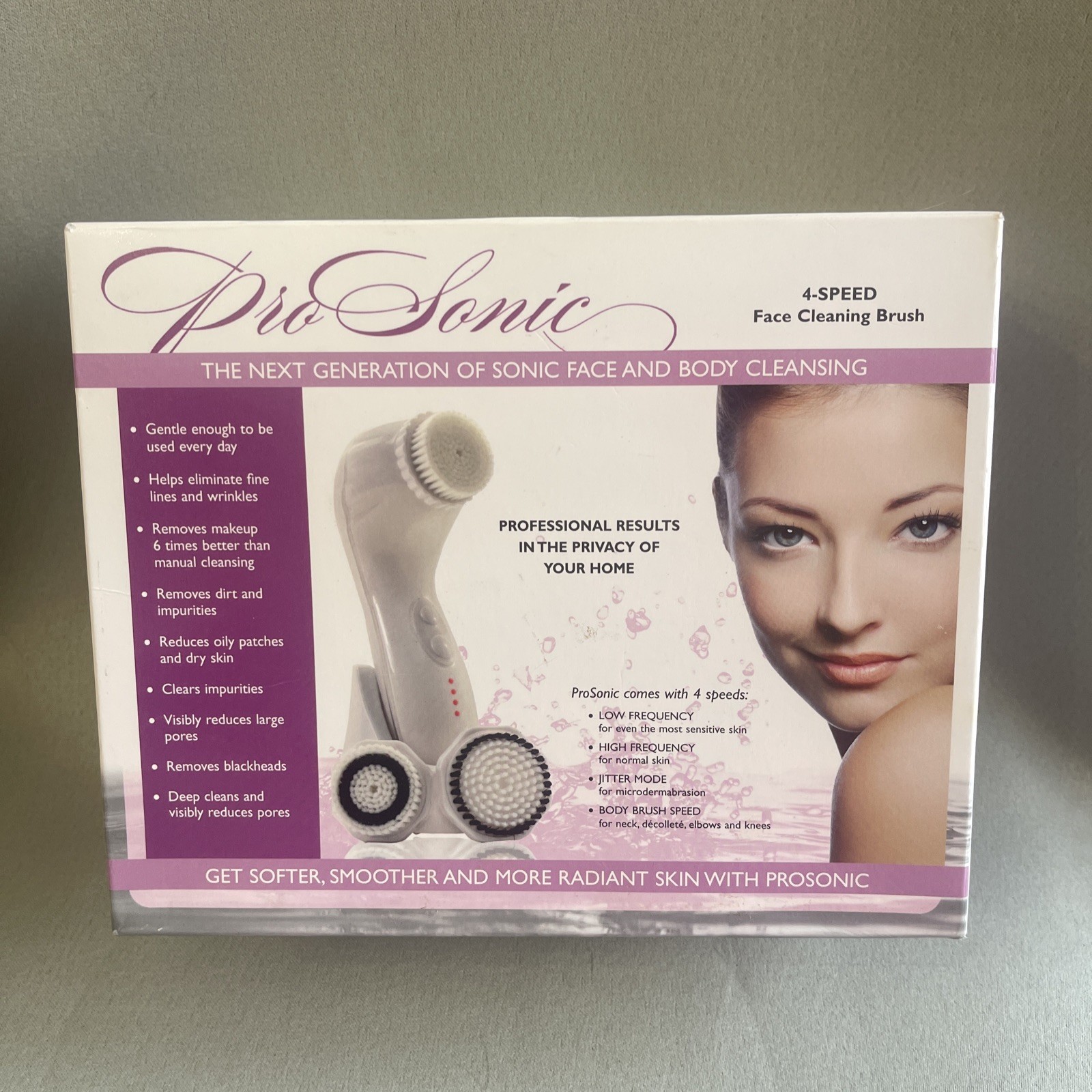 Prosonic Face & Body Skin Cleansing Brush With Multiple Brush Size 4 Speed