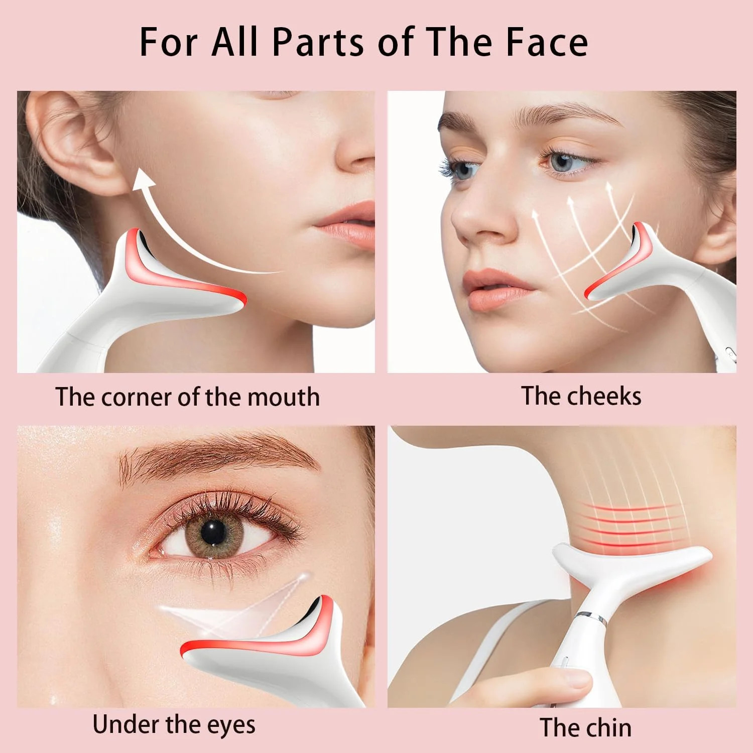 Neck Face Beauty Device, Skin Care Facial Massager, 3 in 1 Portable Face Massage