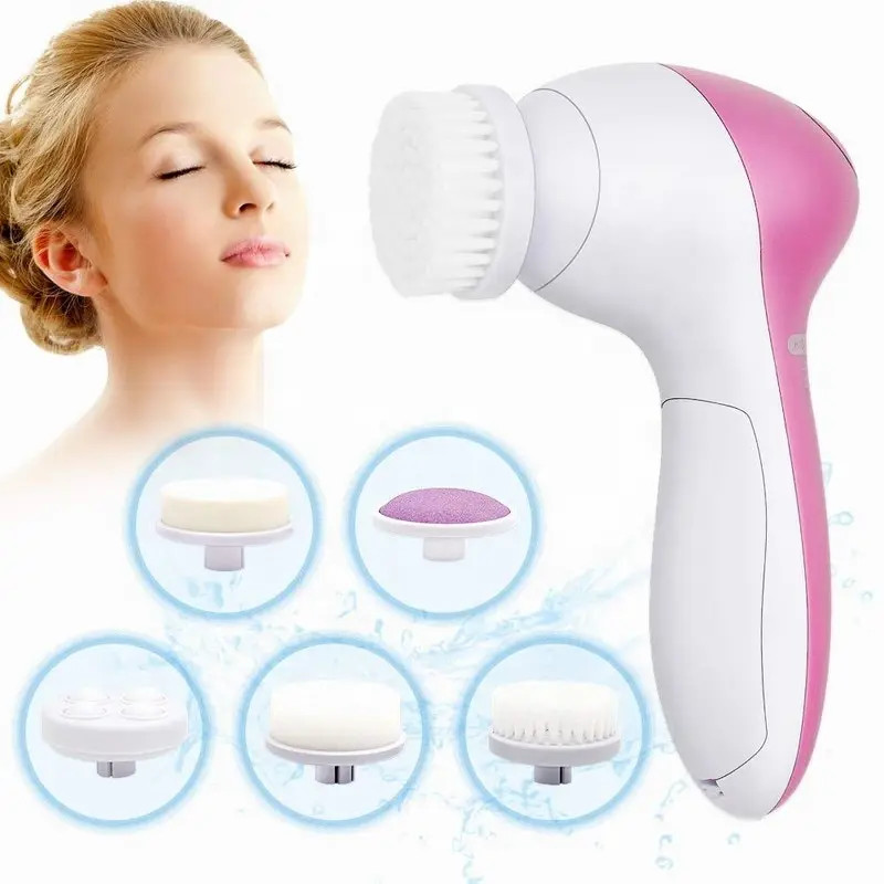 5 in 1 Electric Facial Cleaner Brush Blackhead Remover Massager Skin Care Tool