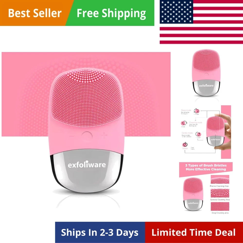 Facial Cleansing Brush –3-in-1 Silicone Electric Face Scrubber