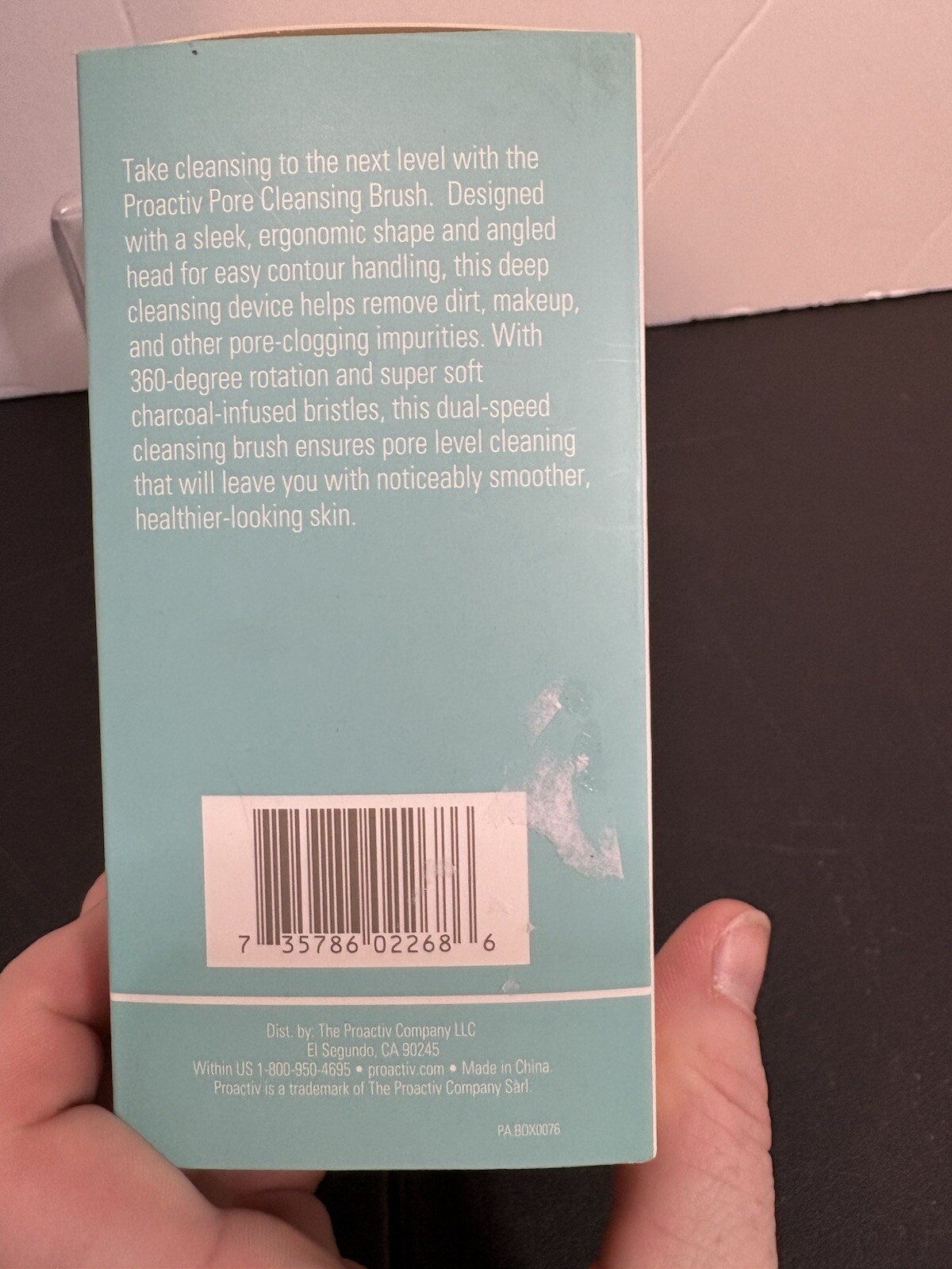 Proactiv Pore Cleansing Brush Charcoal Bristle Head Brush 360 Rotation NIB