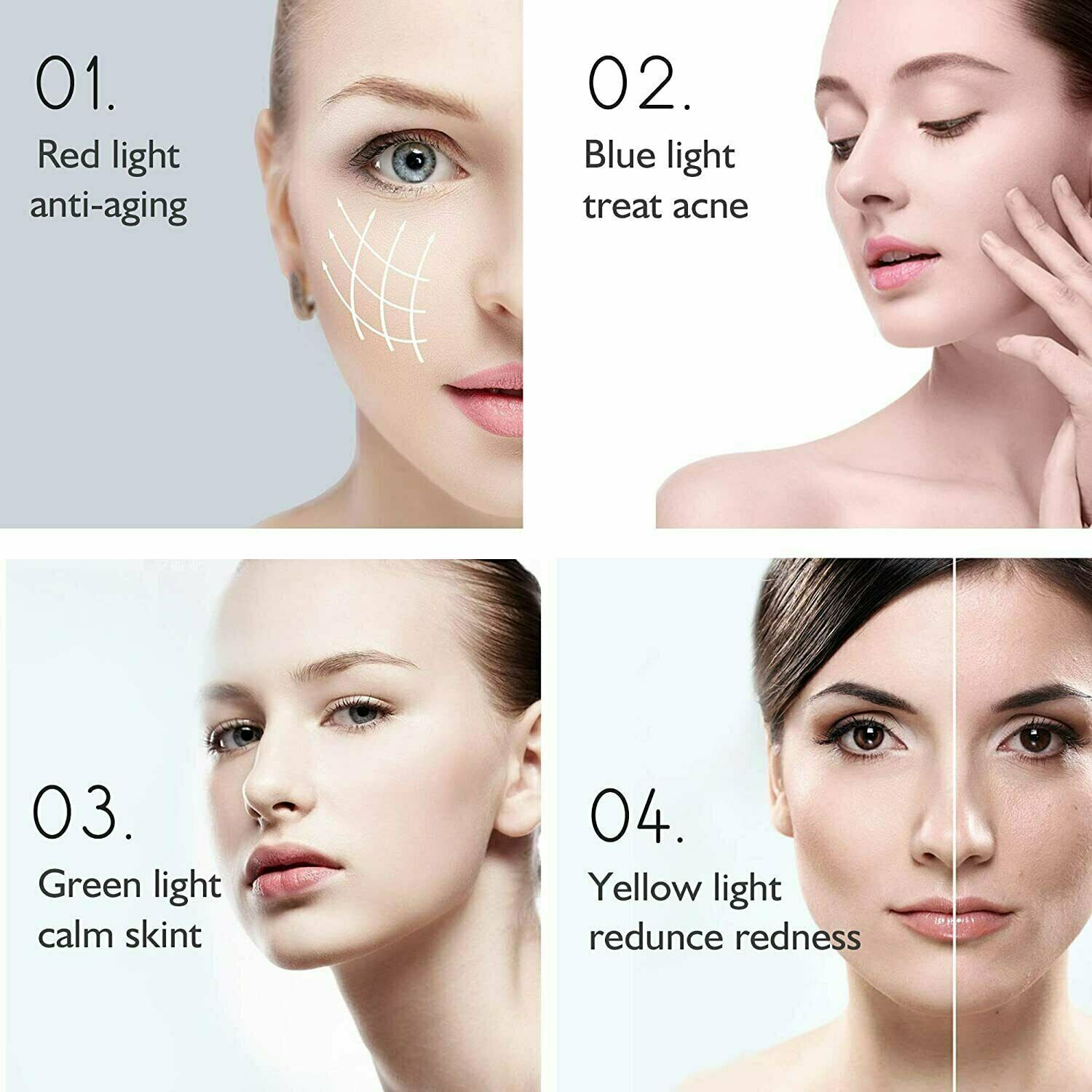 LED FACIAL MASSAGER THERAPY FACIAL LIGHT DEVICE FOR ACNE VIBRATION SKIN FIRMING