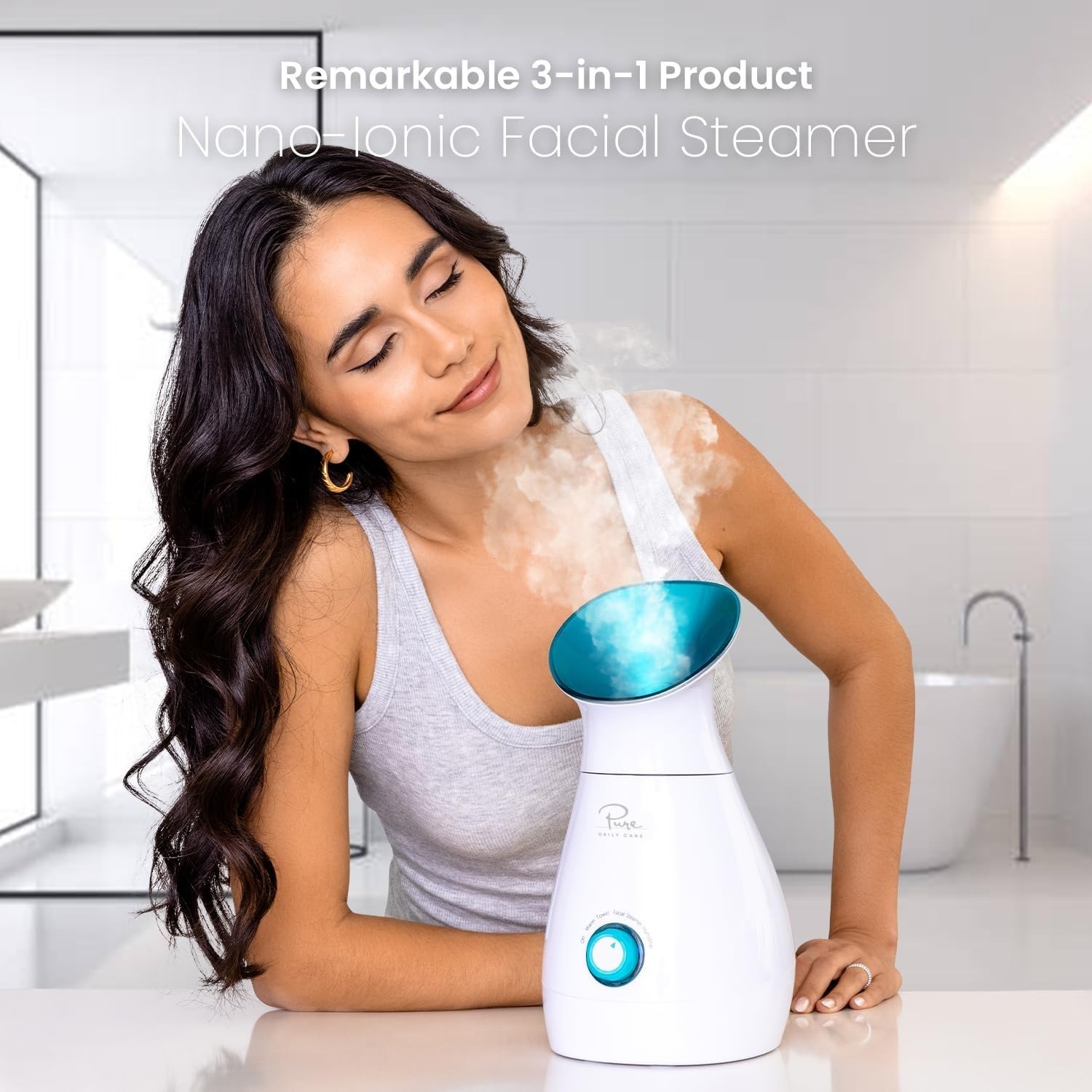 NanoSteamer Large 3-in-1 Nano Ionic Facial Steamer with Precise Temp Control …