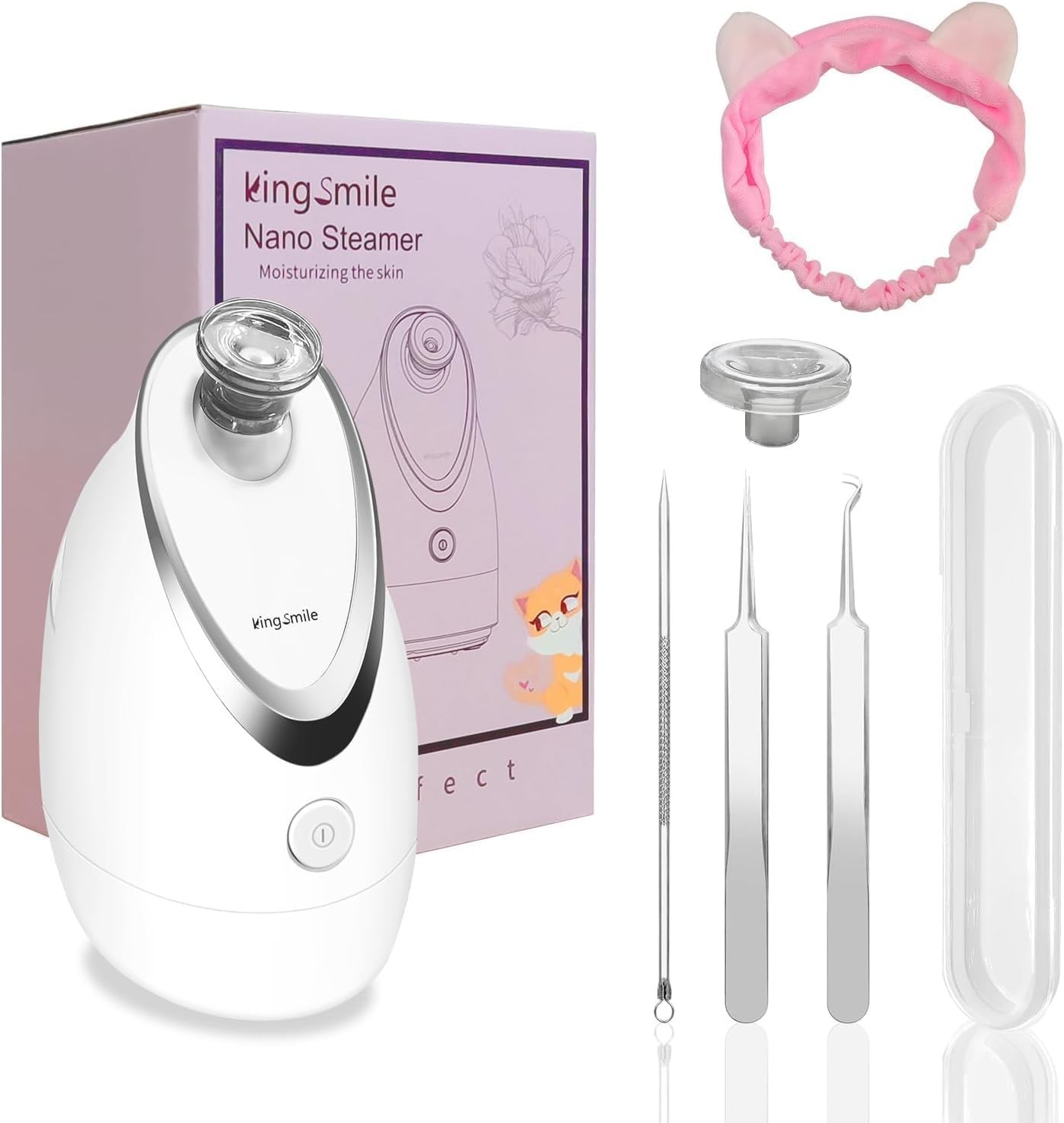 Professional Ionic Facial Steamer – Deep Clean & Hydrate with Headband & Tools