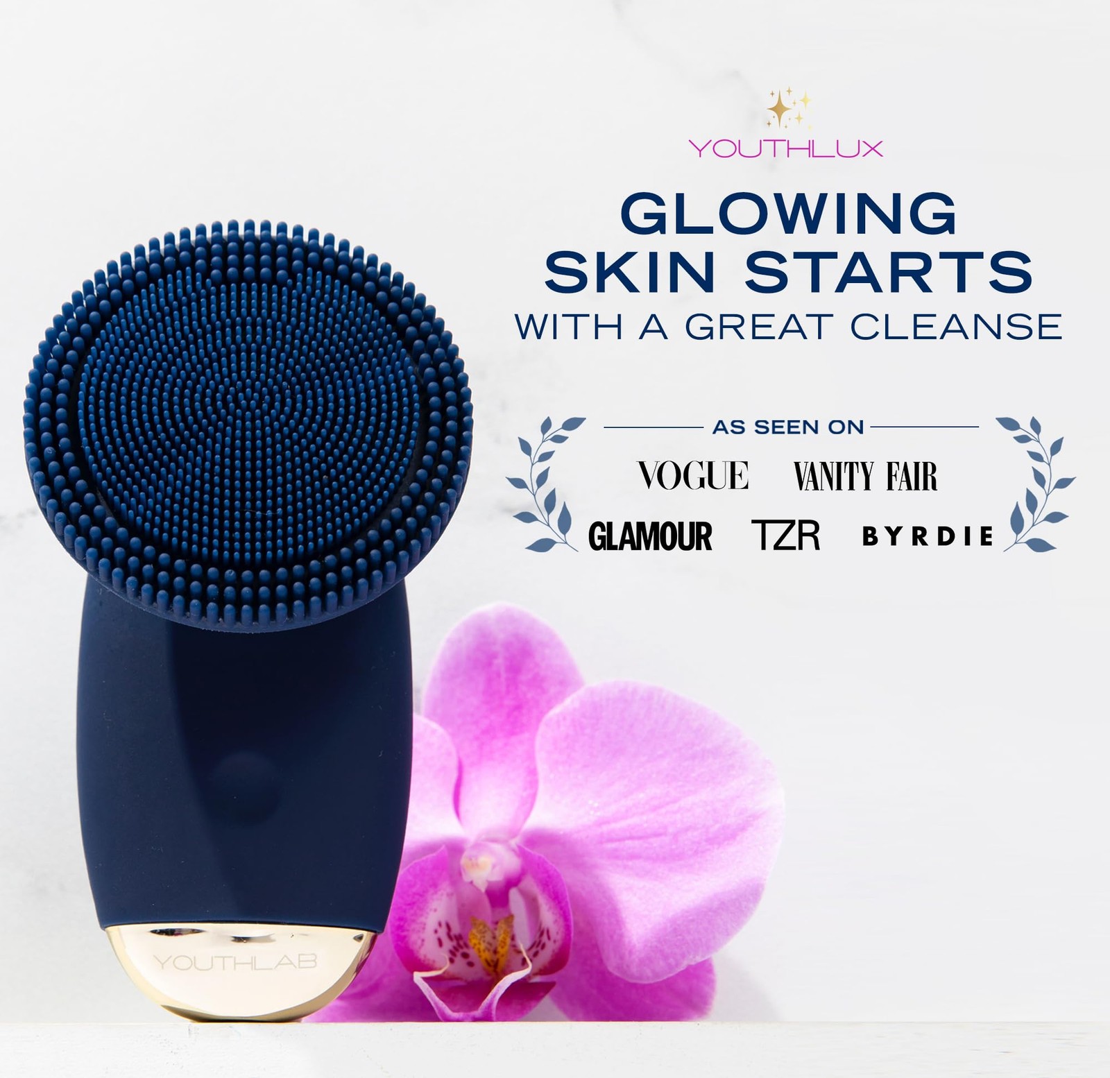 SoniGlow Silicone Scrubber/Cleansing Brush – Vibrating Skincare Scrubber Tool…