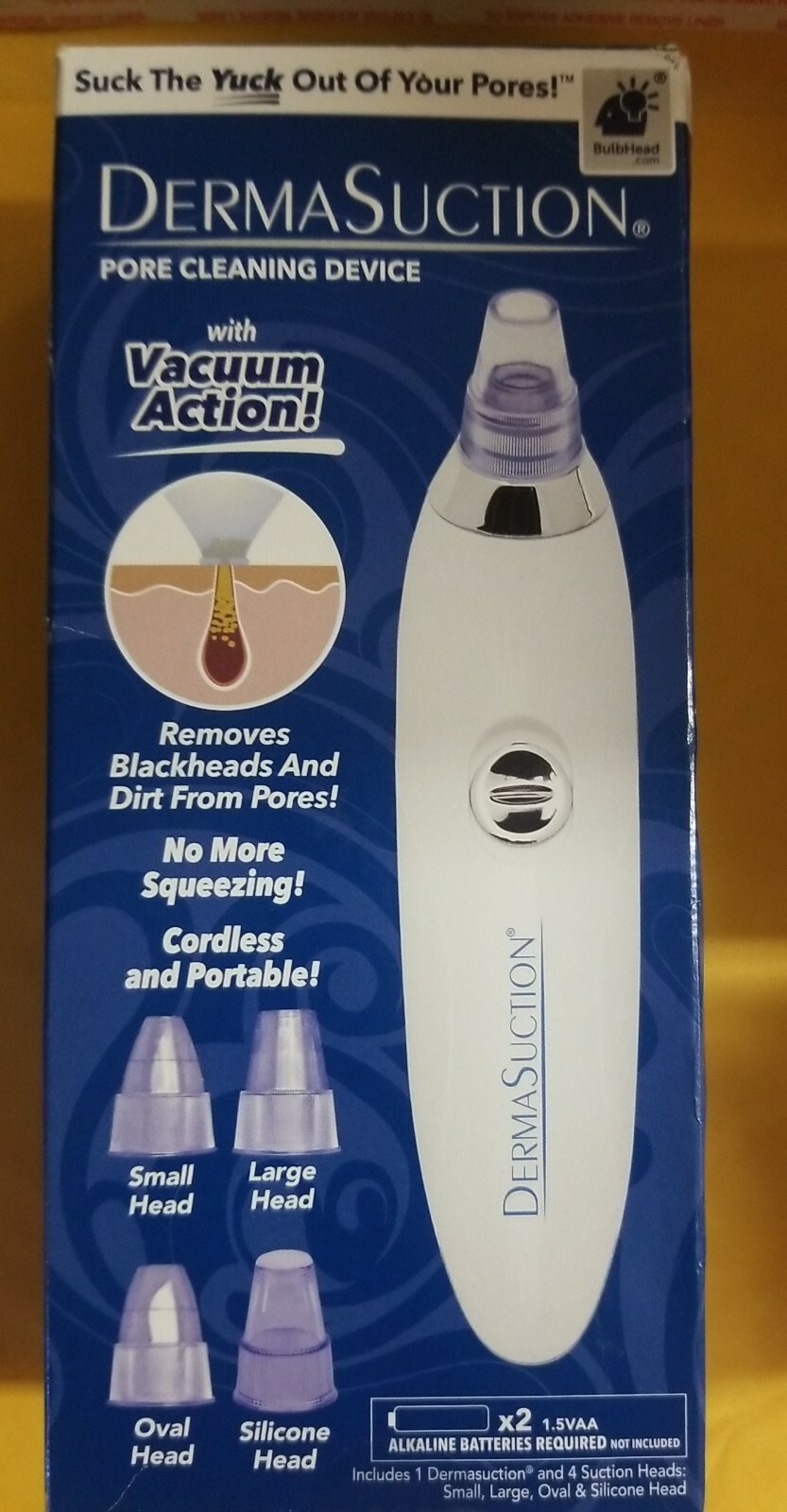 NEW BulbHead DermaSuction Derma Suction Pore Cleaning Device With Vacuum Action