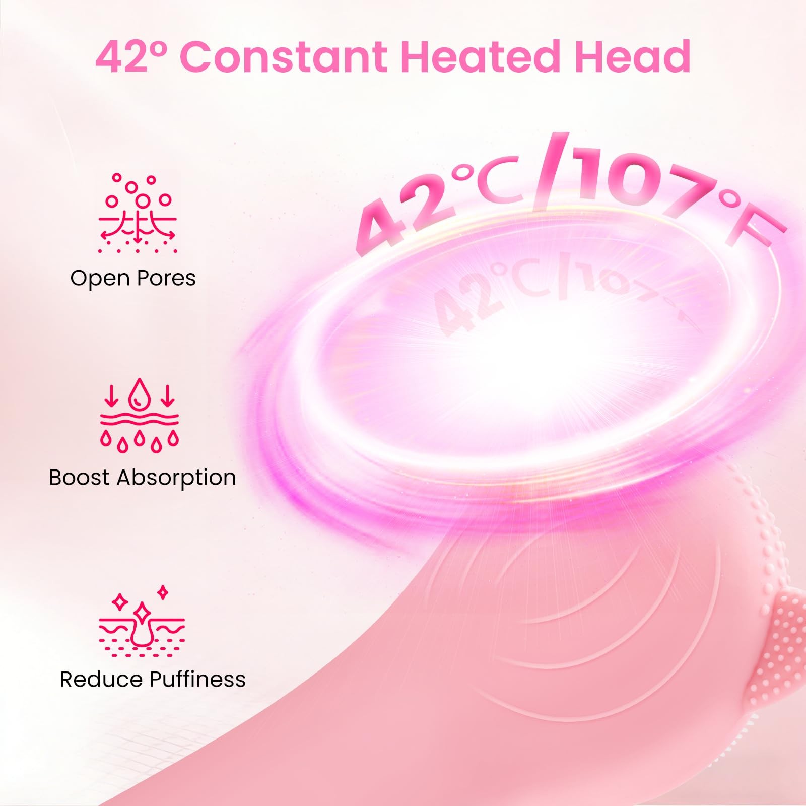 Cleansing Brush Rechargeable, Waterproof Scrub Brush for Cleansing (Pink)