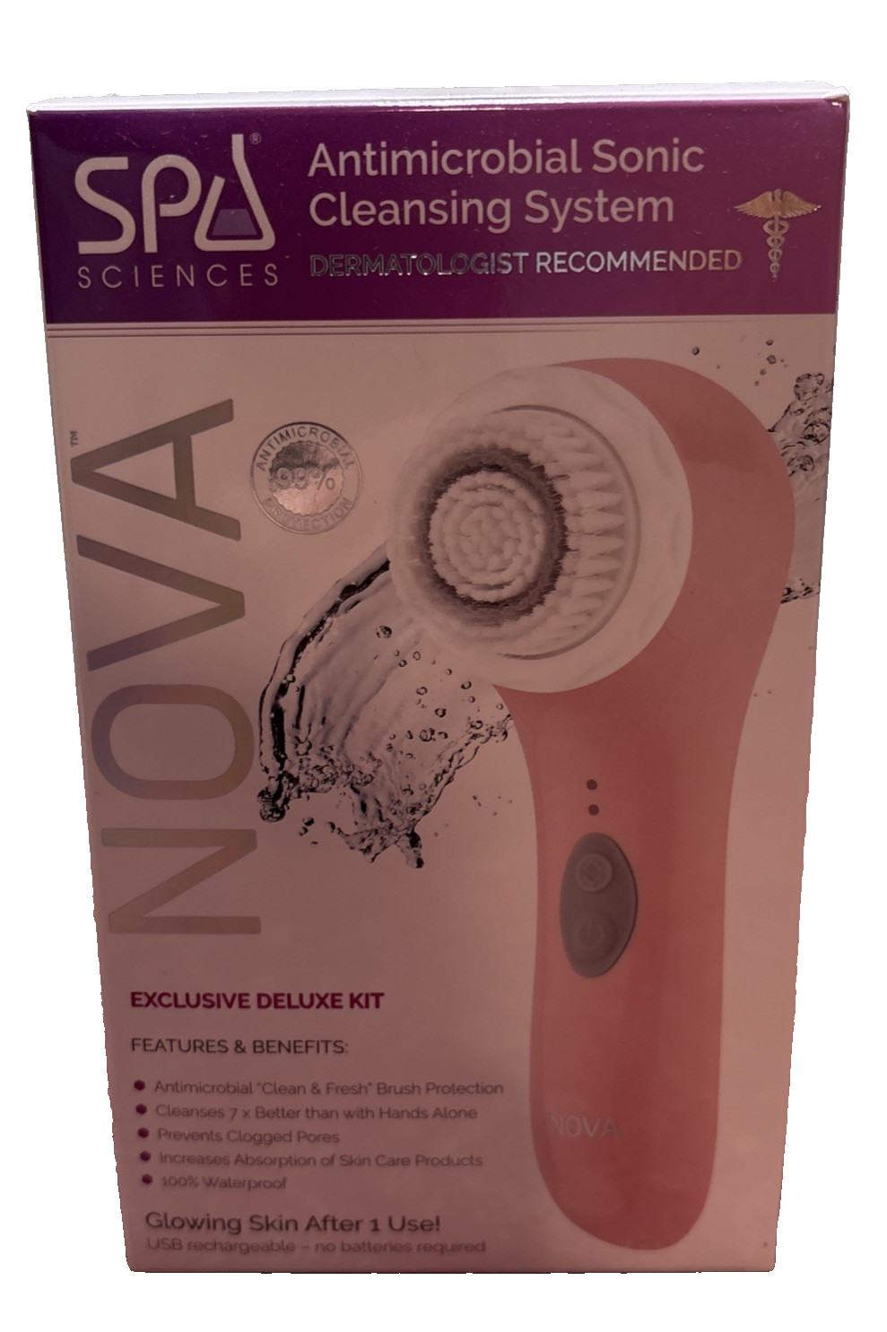 Spa Sciences Antimicrobial Sonic Exfoliating System-NOVA Deluxe Rechargeable Kit