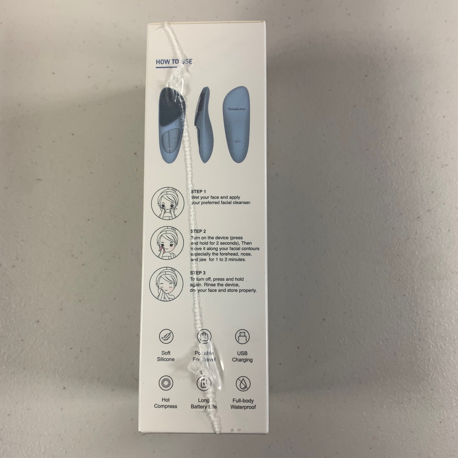 Dermalactives PureSkin Cleansing Brush 5 Modes Eye Protector USB Charging