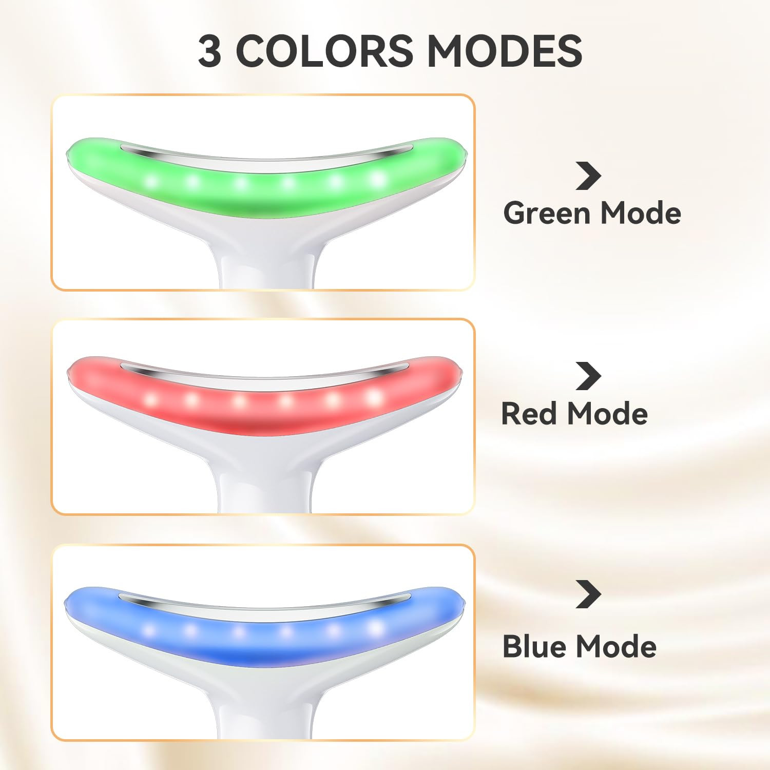 Portable 3-Mode Neck and Facial Massager for Skin Care (White)