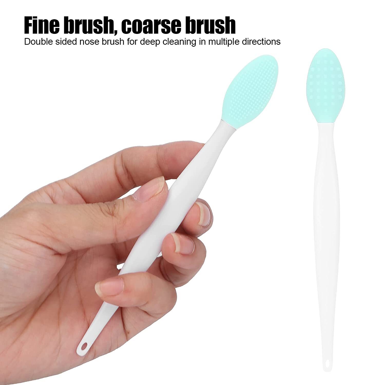 Cleansing Facial Brush 2-in-1 Face Brush Silicone Facial Scrubber Manual Dual