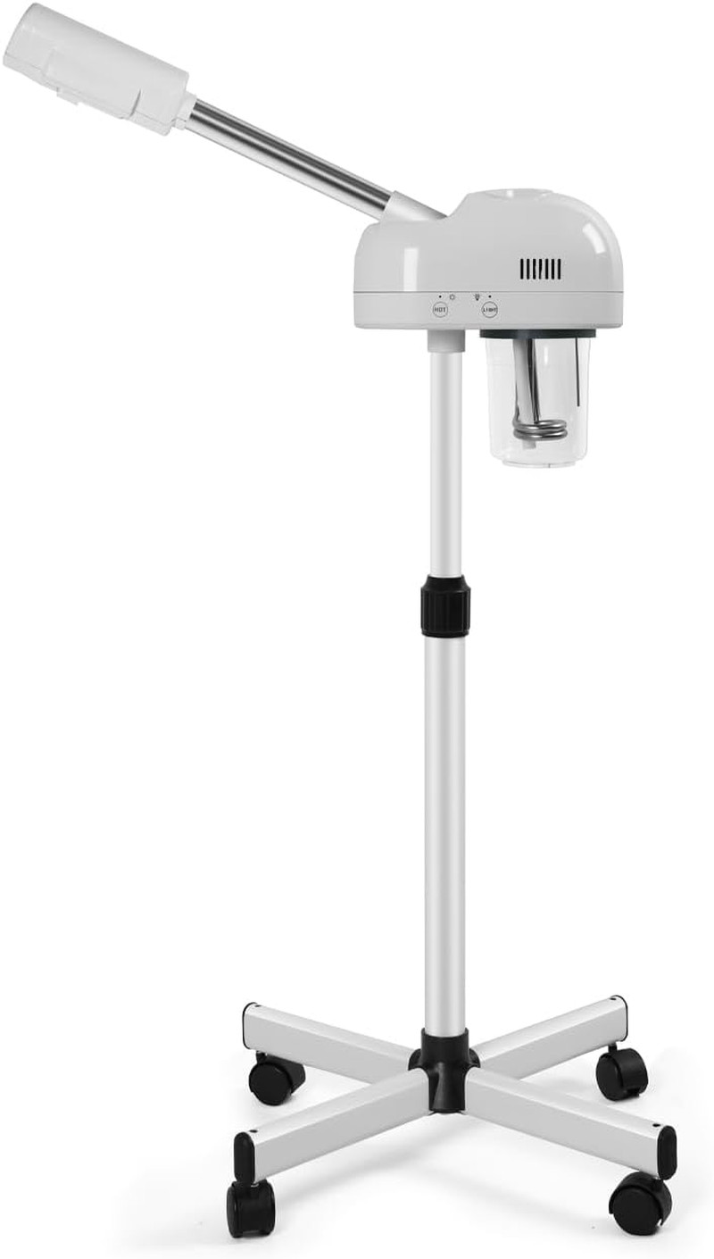 Professional Facial Steamer with Hot Mist Function, Stand Facial Steamer on Whee