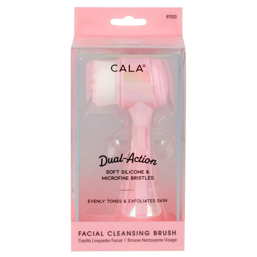 CALA Dual-Action Facial Cleansing Brush, Iridescent Pink, Pink