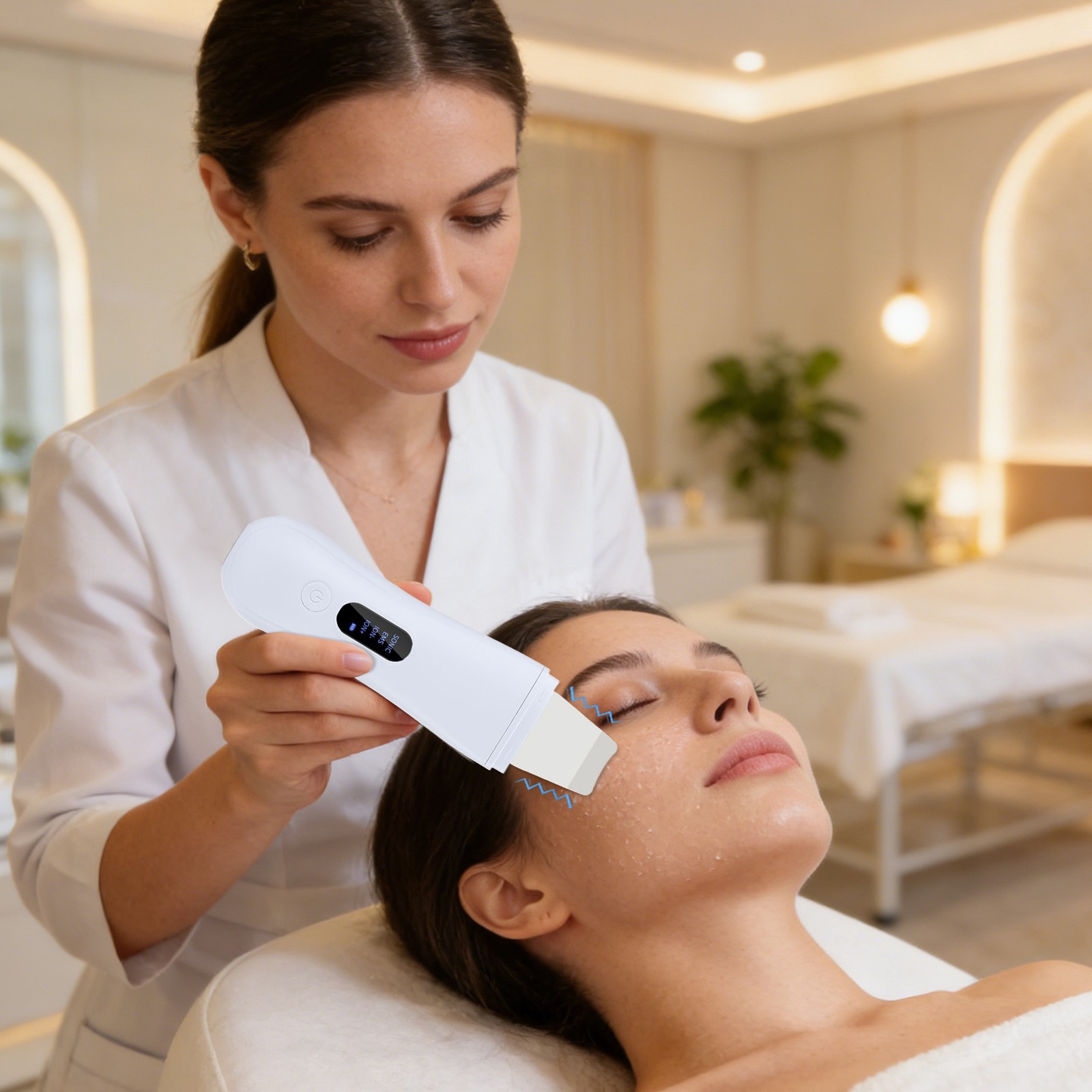 Ultrasonic Ionized Skin Beautifier, 4 Modes Waterproof Rechargeable Face Scraper