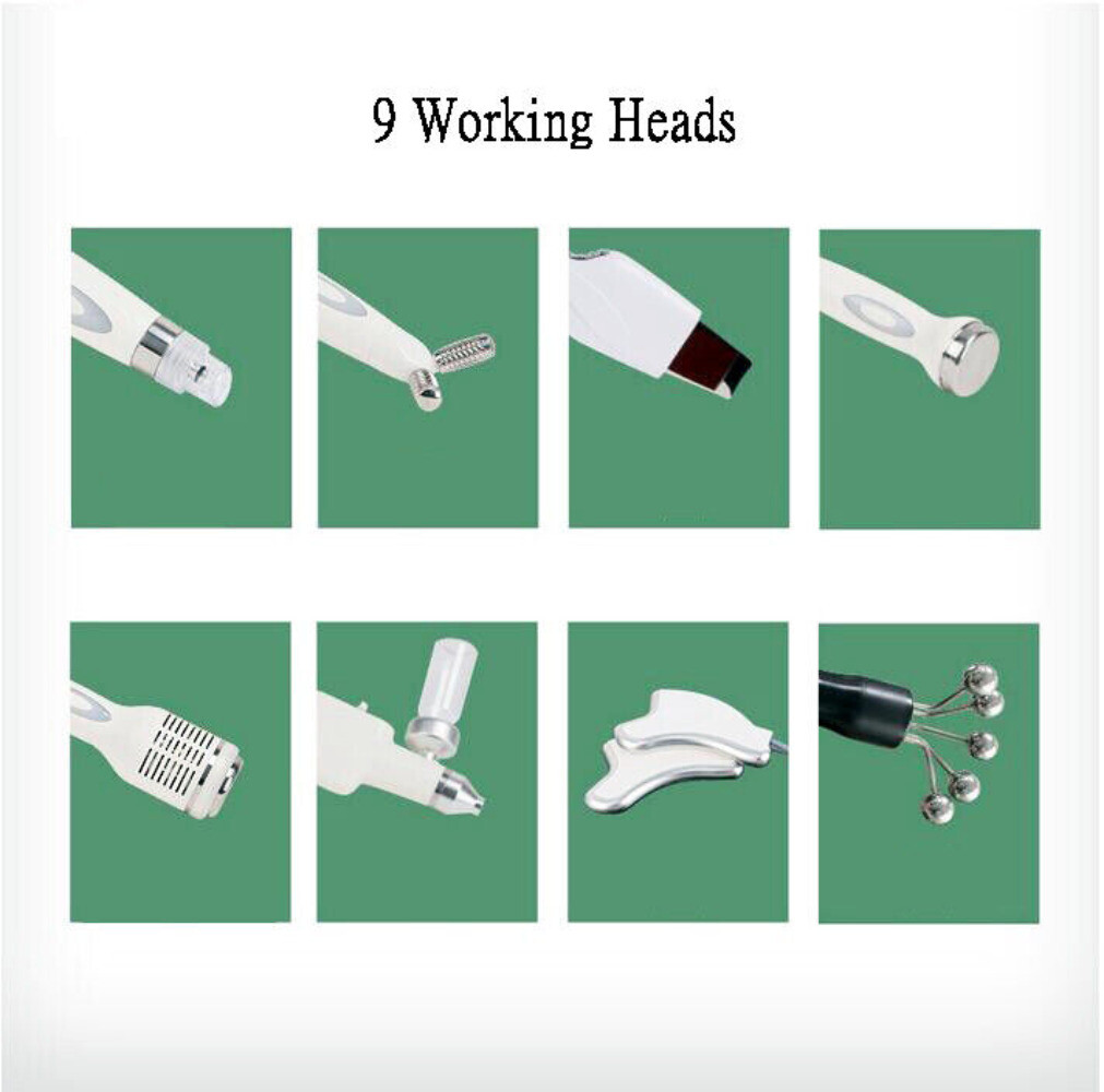 9 in 1 Facial Machine Beauty Instrument Hydrogen Oxygen Small Bubble Clean Skin
