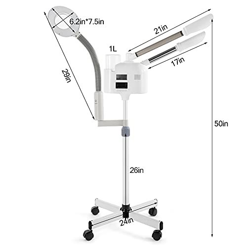 Professional 3-in-1 Hot & Cold Facial Steamer with 5X LED Magnifier