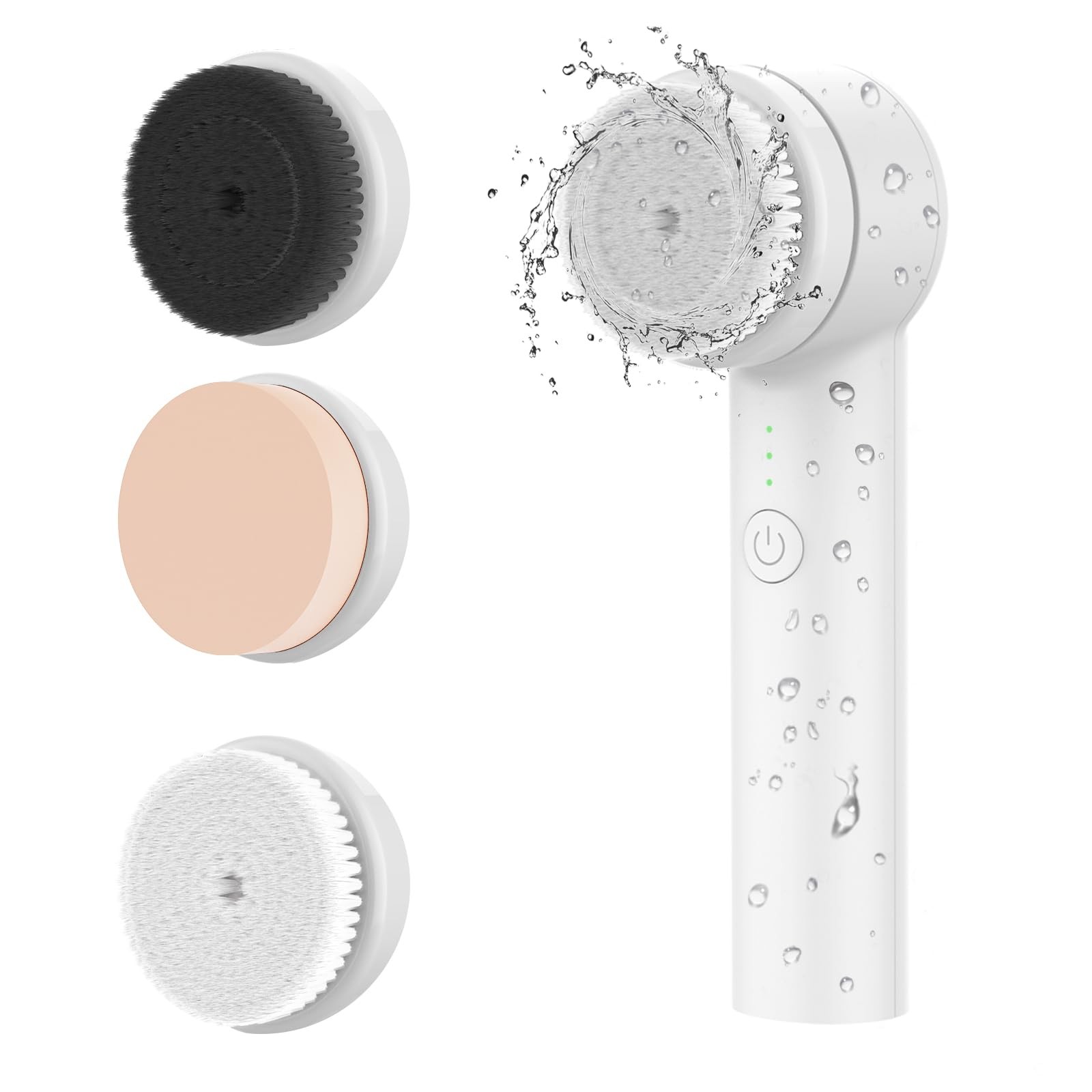 Rechargeable Scrubber, Cleansing Brush with Exfoliator and Sponge Brushheads,…