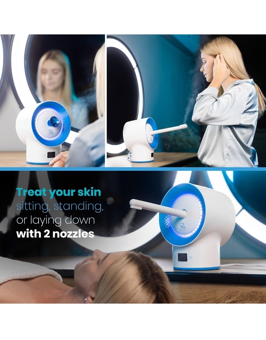 NanoSteamer Clinical – 10-in-1 Smart Steam Dermatologist Grade Facial Steamer