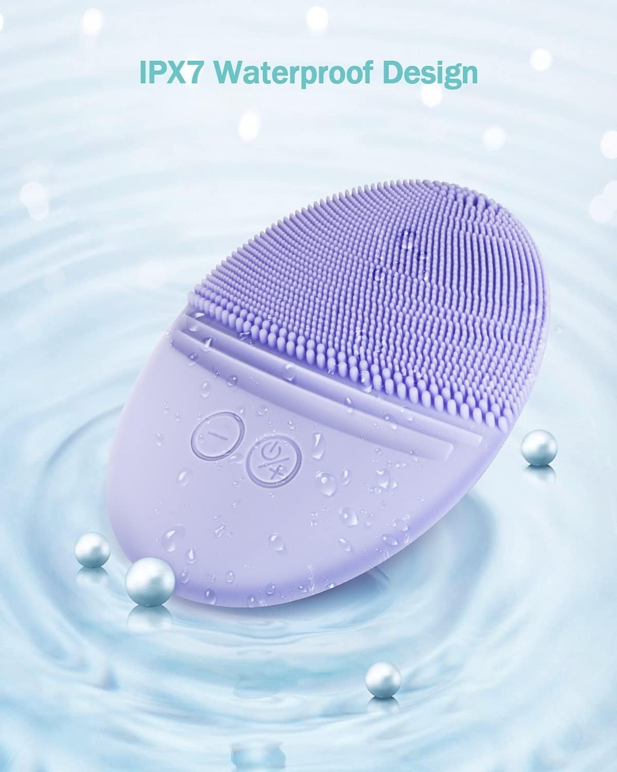 All-Skin Types Waterproof Sonic Facial Cleaning Brush – Rechargeable Violet