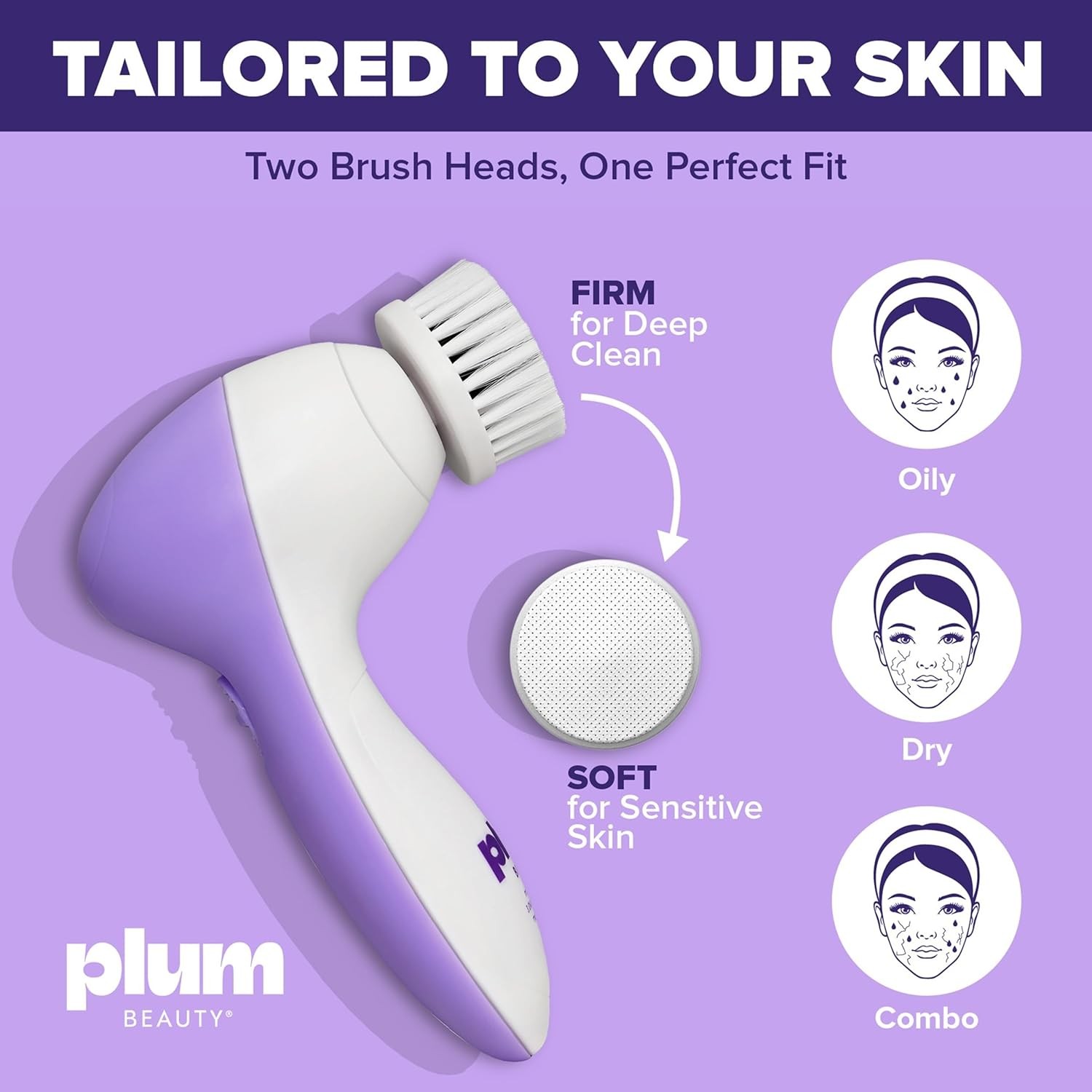 Face Scrubber Electric Facial Cleansing Brush Rechargeable, Rotating Scrubber Fa