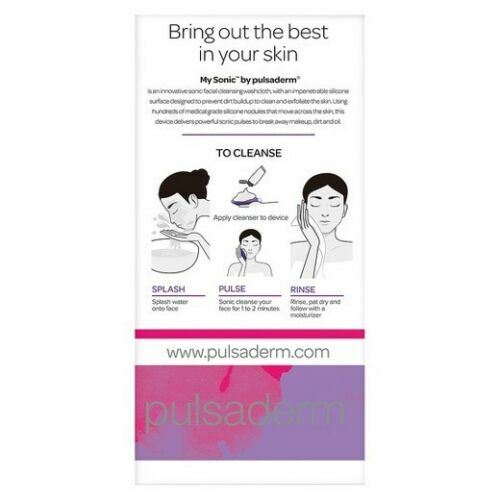 Pulsaderm Sonic Washcloth Micro Pulse Cleansing Facial 2 Speed Waterproof