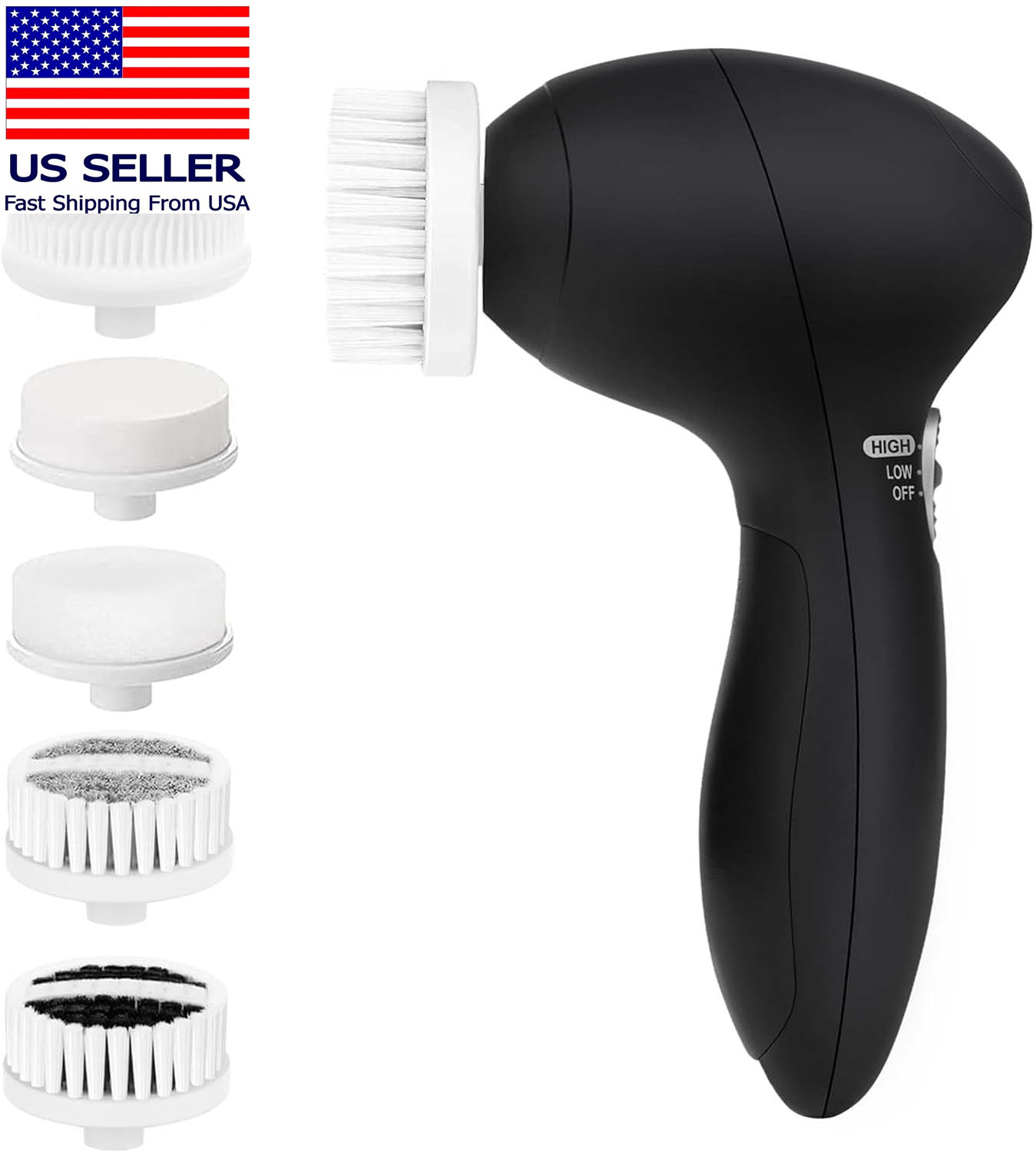 Facial Cleansing Brush Face Scrubber: Electric Face Spin Cleanser Brushes with
