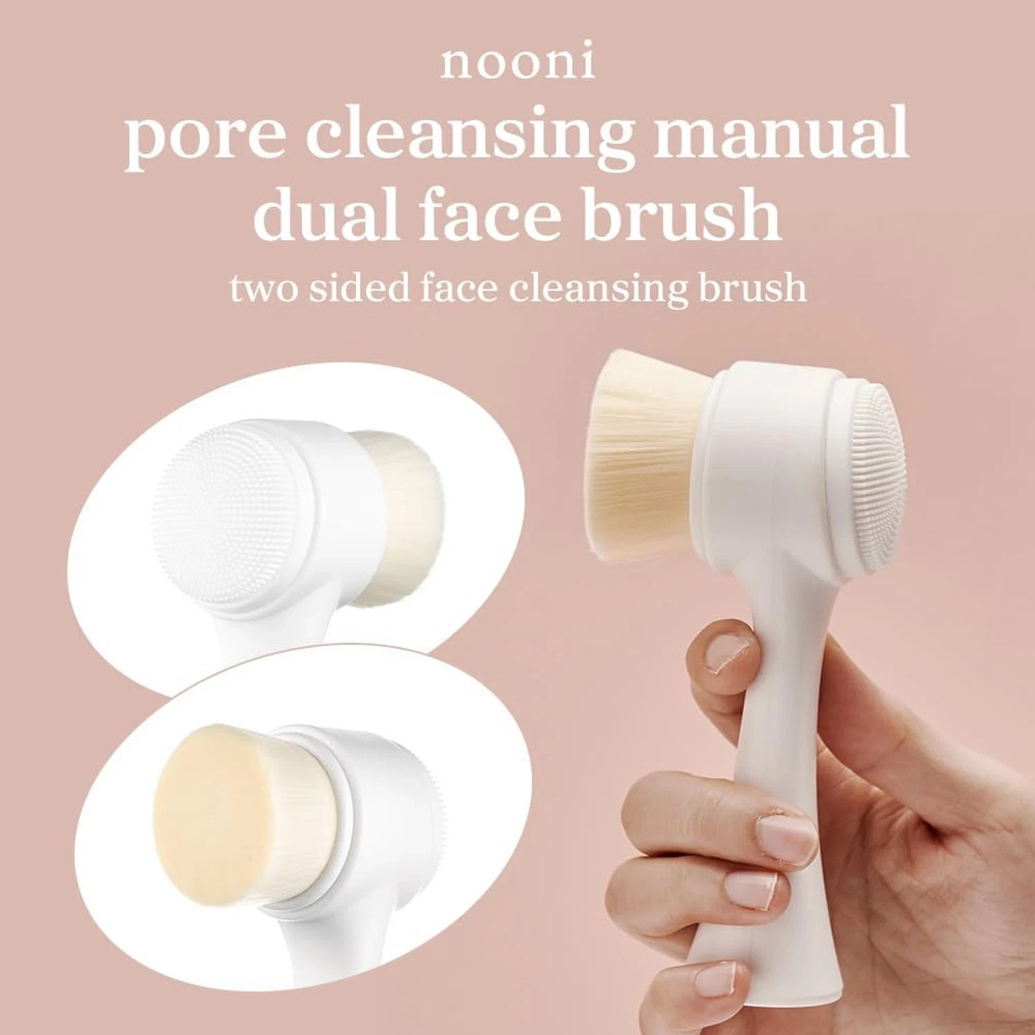 Nooni Pore Cleansing Tool – Manual Dual Brush | Facial 1 Count (Pack of 1)