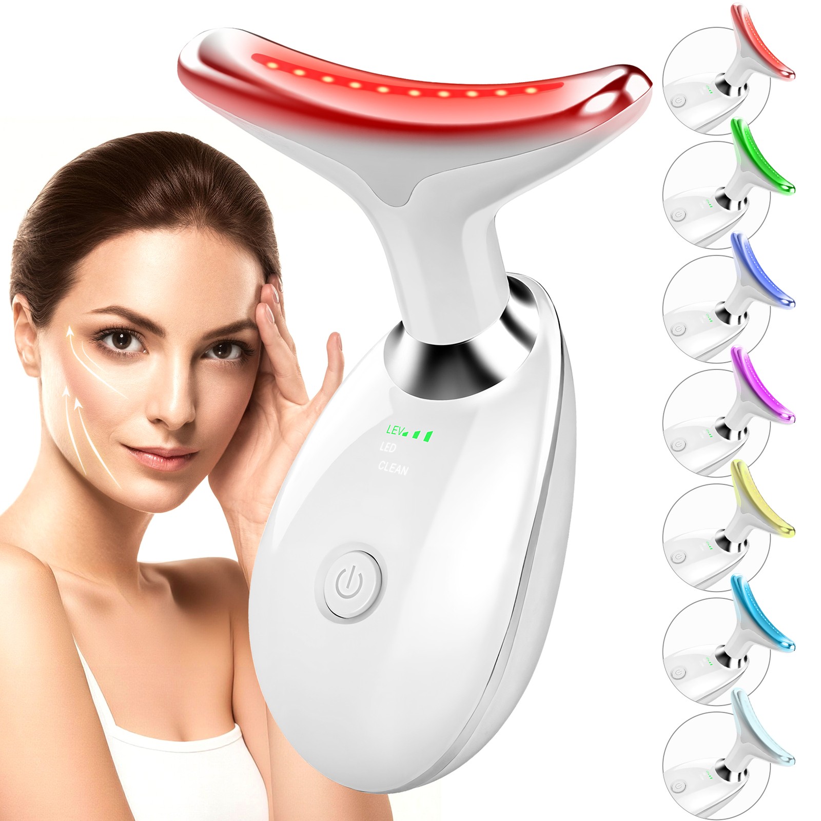 7 Colors Red Light Therapy Anti Aging Face Massager Electric Face Lift Device-US