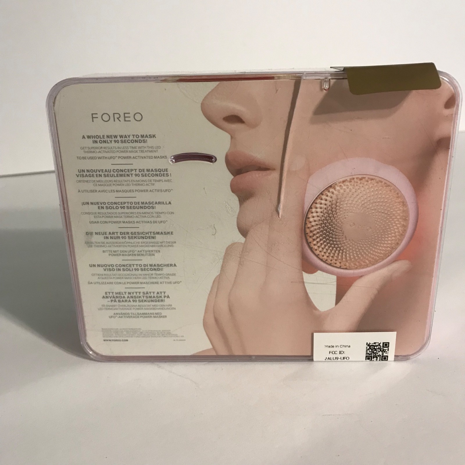 RARE FOREO UFO 2 Pearl Pink Swedish Beauty Tech Power Mask Heated LED Damage Box