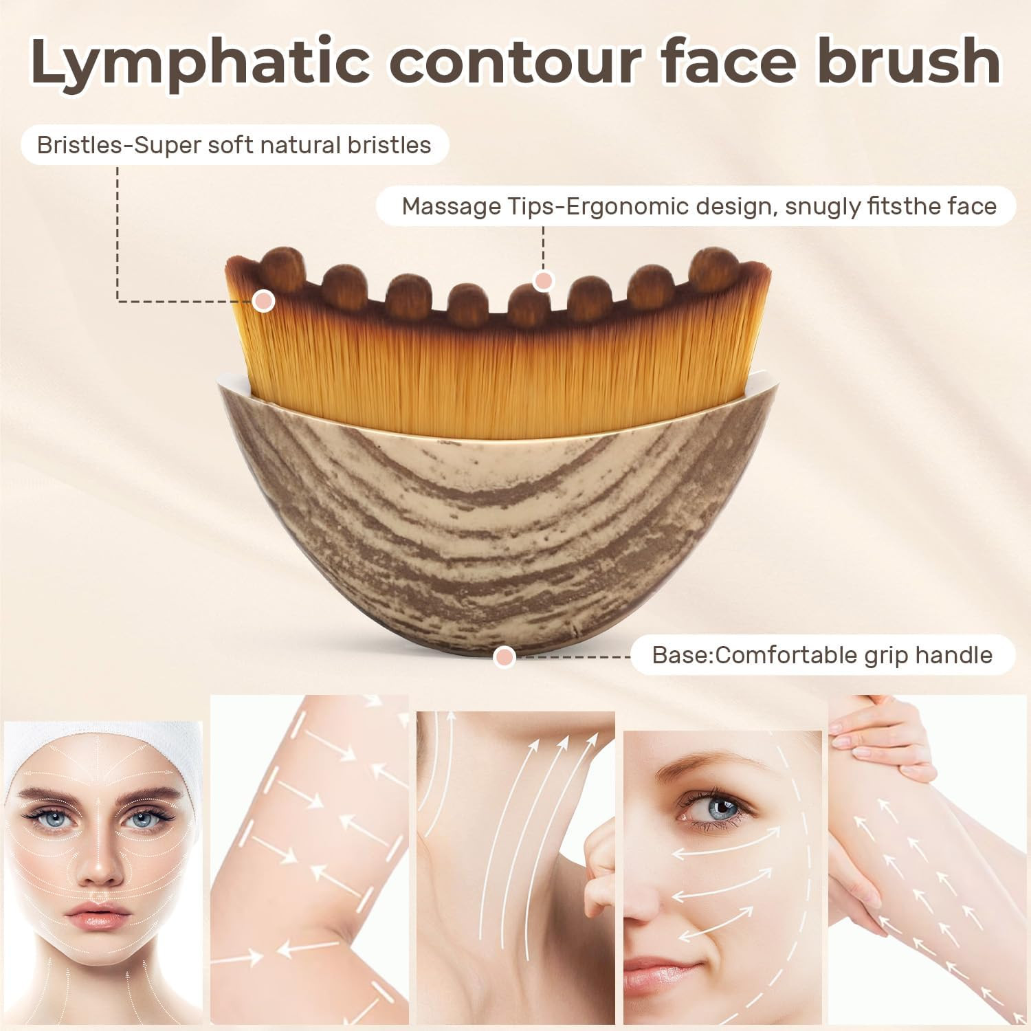 New Lymphatic Contour Face Brush,Lymphatic Drainage Massager for Sculpting,Er…