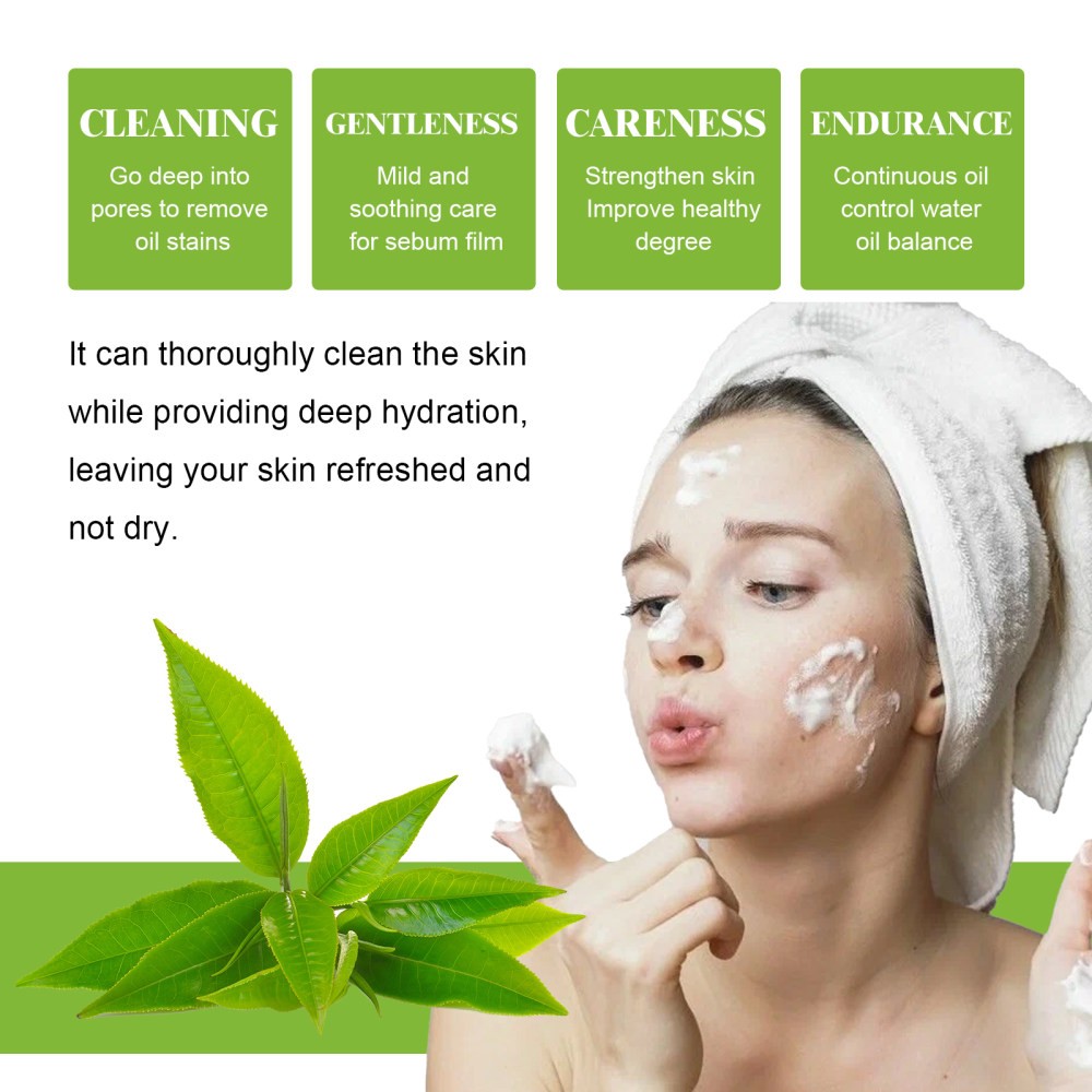 Green Tea Cleansing Mousse Deep Cleansing Facial Refreshing Oil