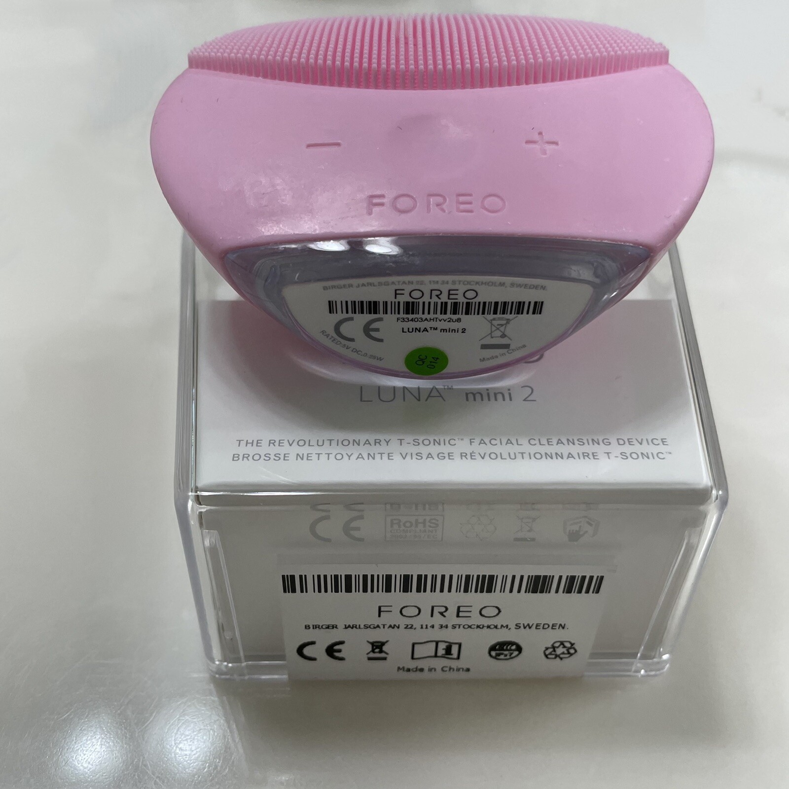$120 FOREO Luna Mini 2 T-Sonic Facial Cleansing Brush – Pearl Pink Used Twice