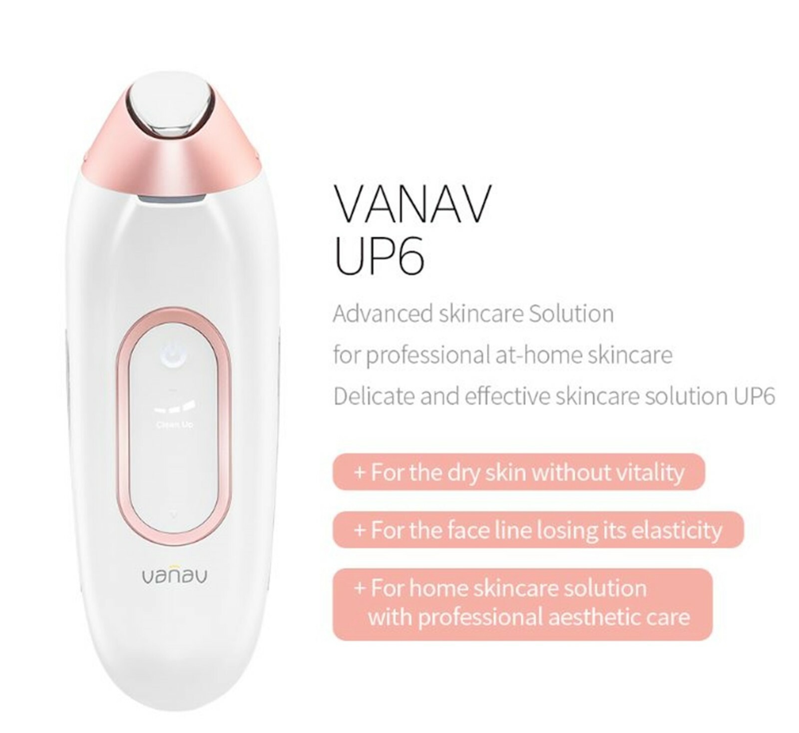 VANAV UP6 Galvanic Facial Massager Device + Vita-B Blooming Mask 10ea +Free Gift