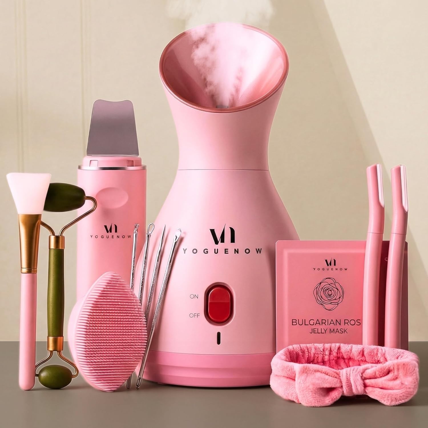 Facial Steamer Spa Kit with Complimentary 17 Skin Care Tools | Face Steamer f…