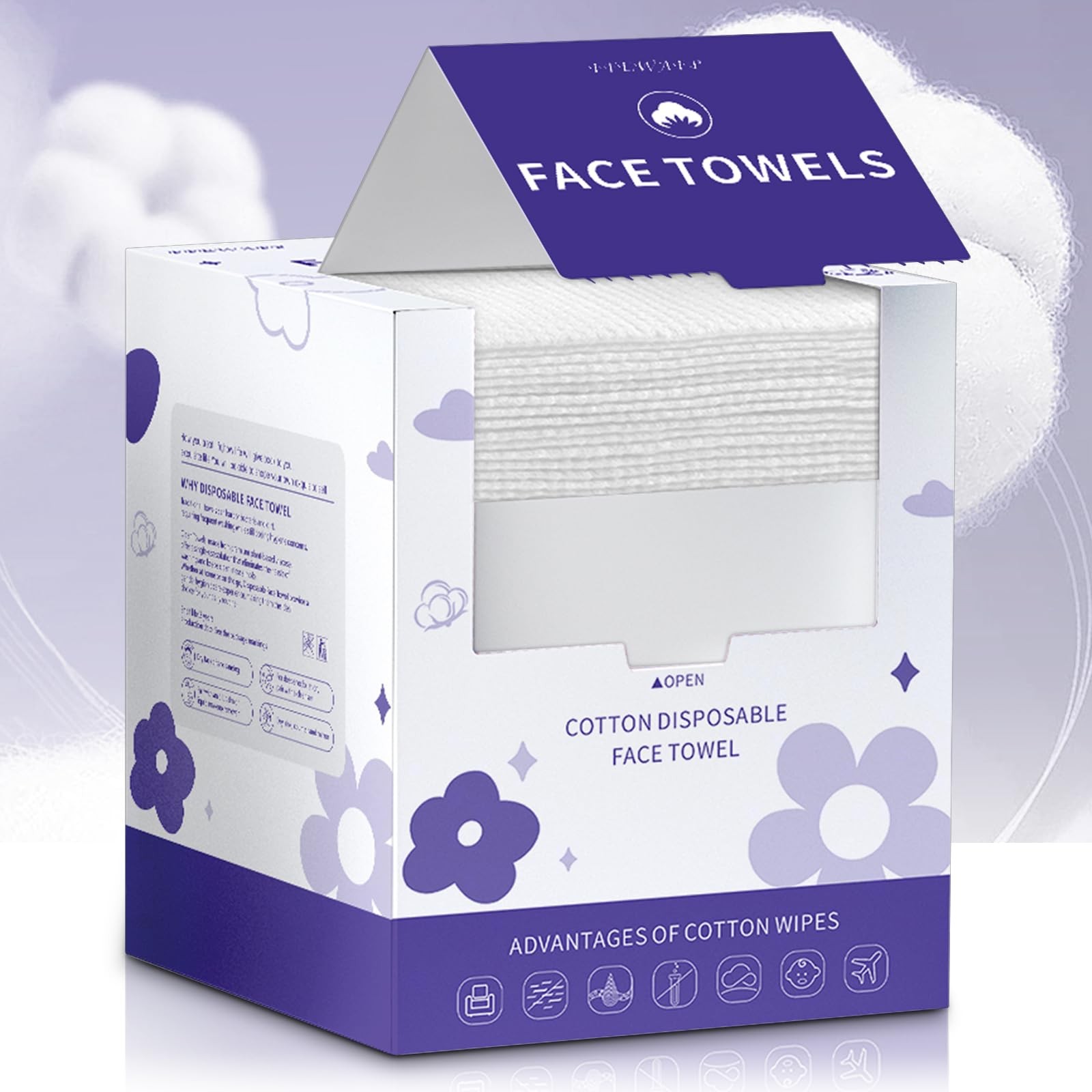 Face Towels, Disposable Towelette, Makeup 50 Count (Pack of 1), White