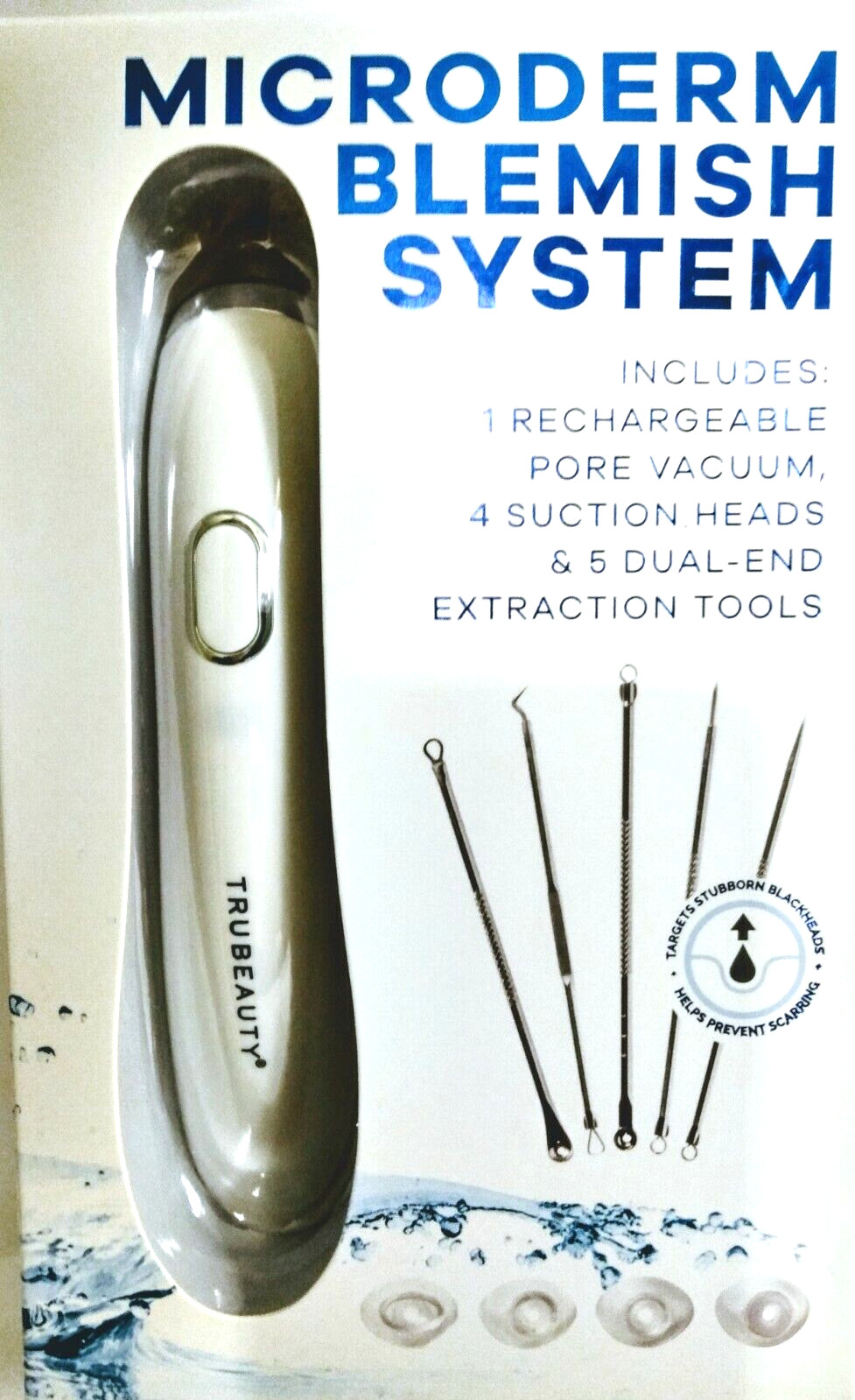 Microderm Blemish Resurface Skin System Includes Pore Vacuum 4 Suction Heads NIB