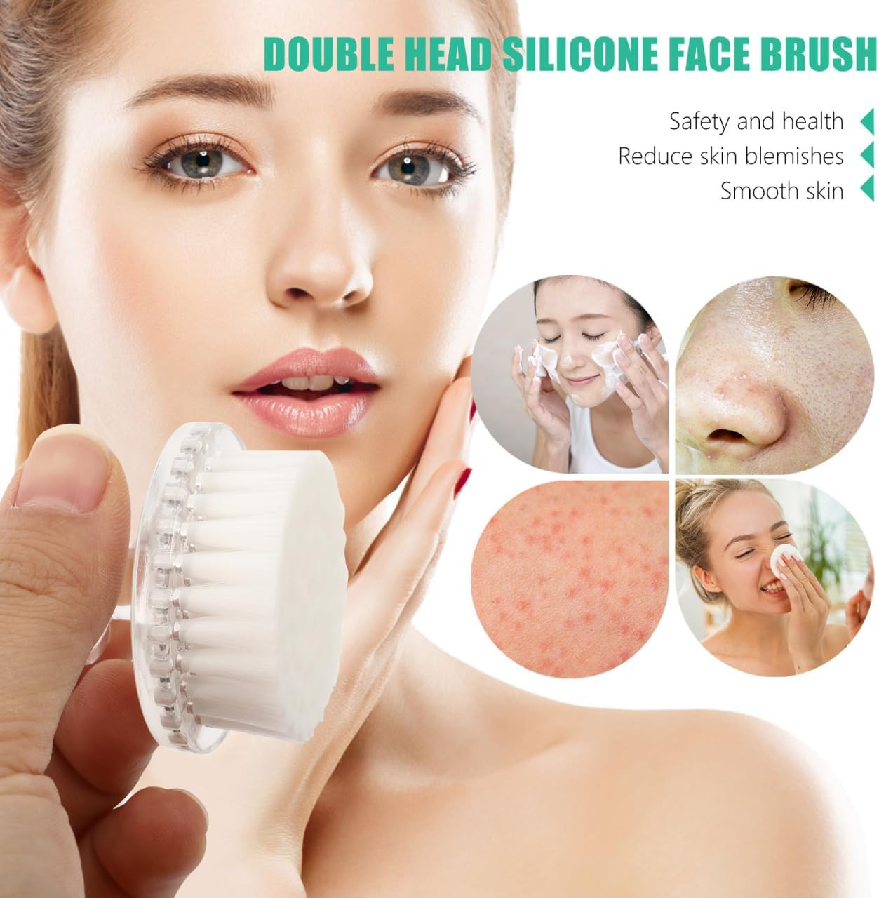 Manual Facial Cleansing Brush Pore Cleaning Brush Soft Face Exfoliator Scrubber