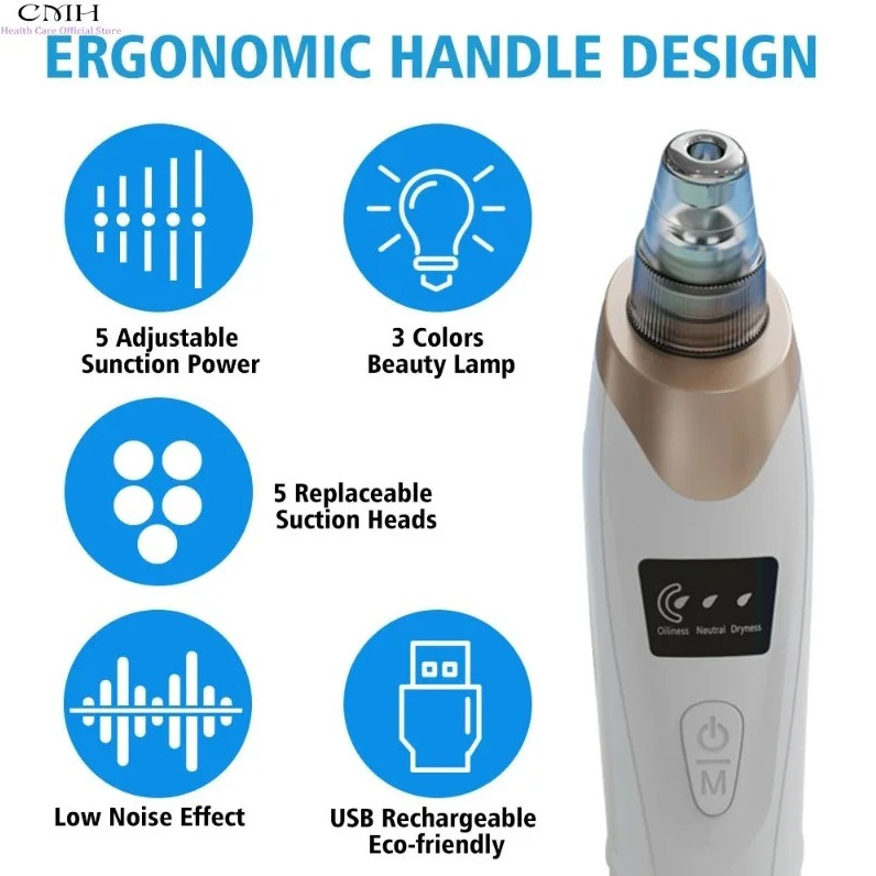 Electric Blackhead Remover Pore Vacuum Suction Diamond Dermabrasion Face Cleaner