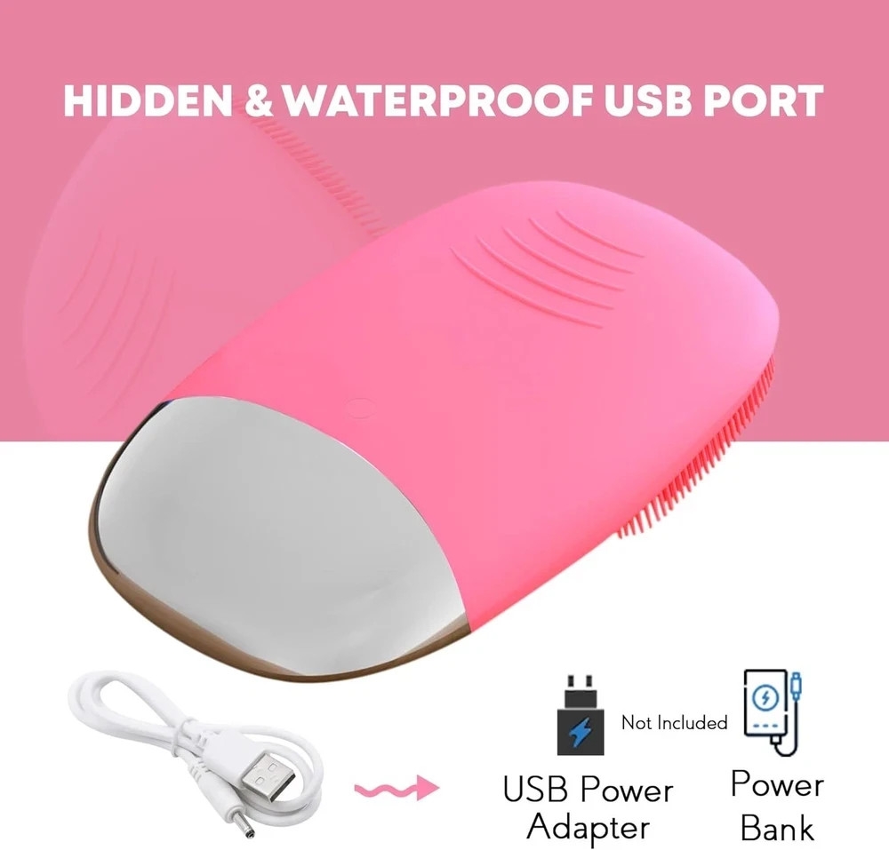Facial Cleansing Brush –3-in-1 Silicone Electric Face Scrubber