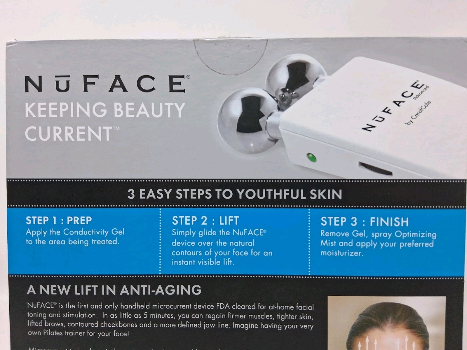 NuFace Advanced Facial Skin Toner Device CLASSIC FULLSIZE… *Read Description*