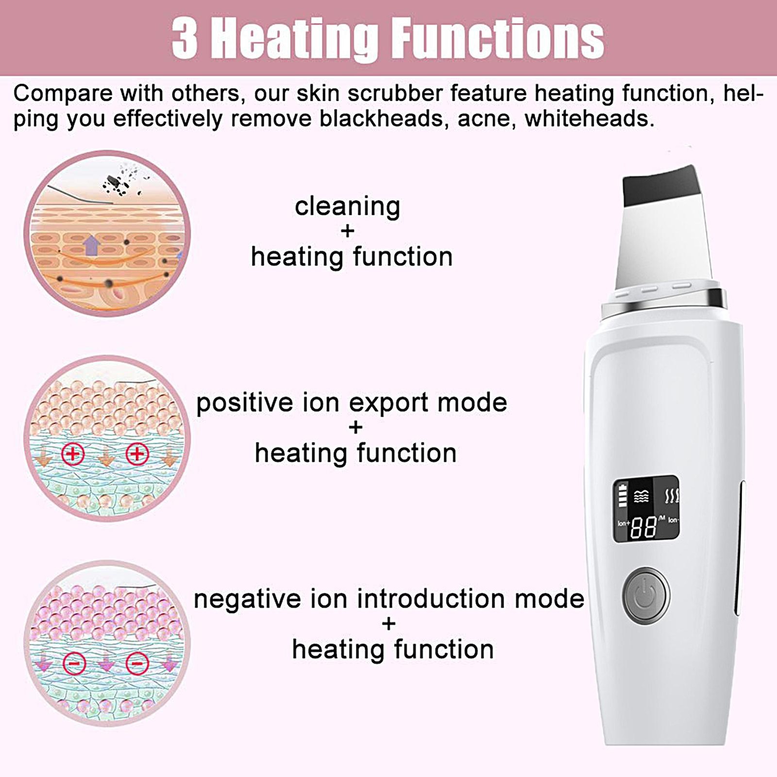 Face Scrubber Rechargeable LCD Display Modes Adjustable 1.5W Smart For Skin