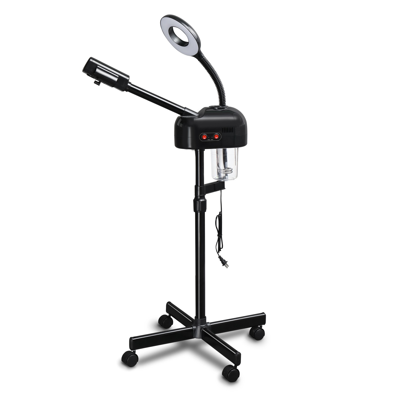 2 in 1 Professional Facial Steamer with 3X Magnifying Lamp for Home Salon Skin