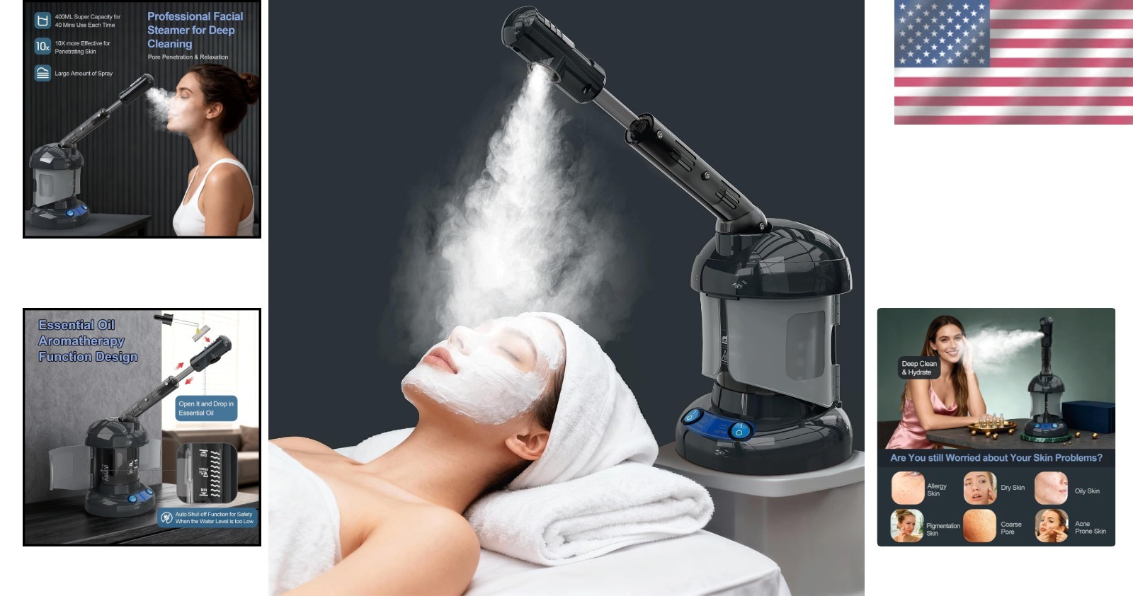 Nano Ionic Facial Steamer – Deep Moisturizing Spa Experience